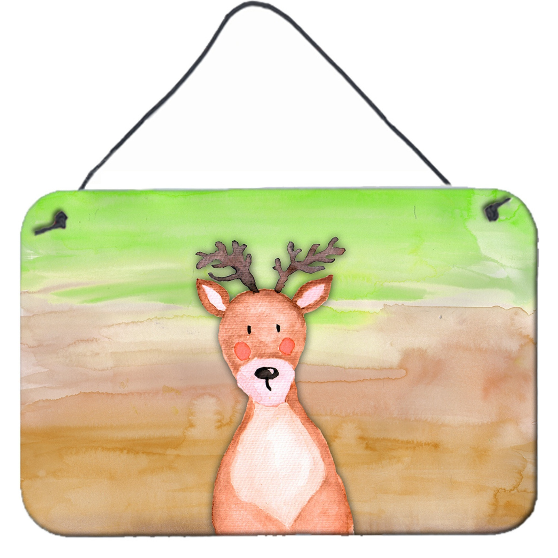 &quotCaroline's Treasures Deer Watercolor Metal Print, 8"" x 12"", Multicolor"