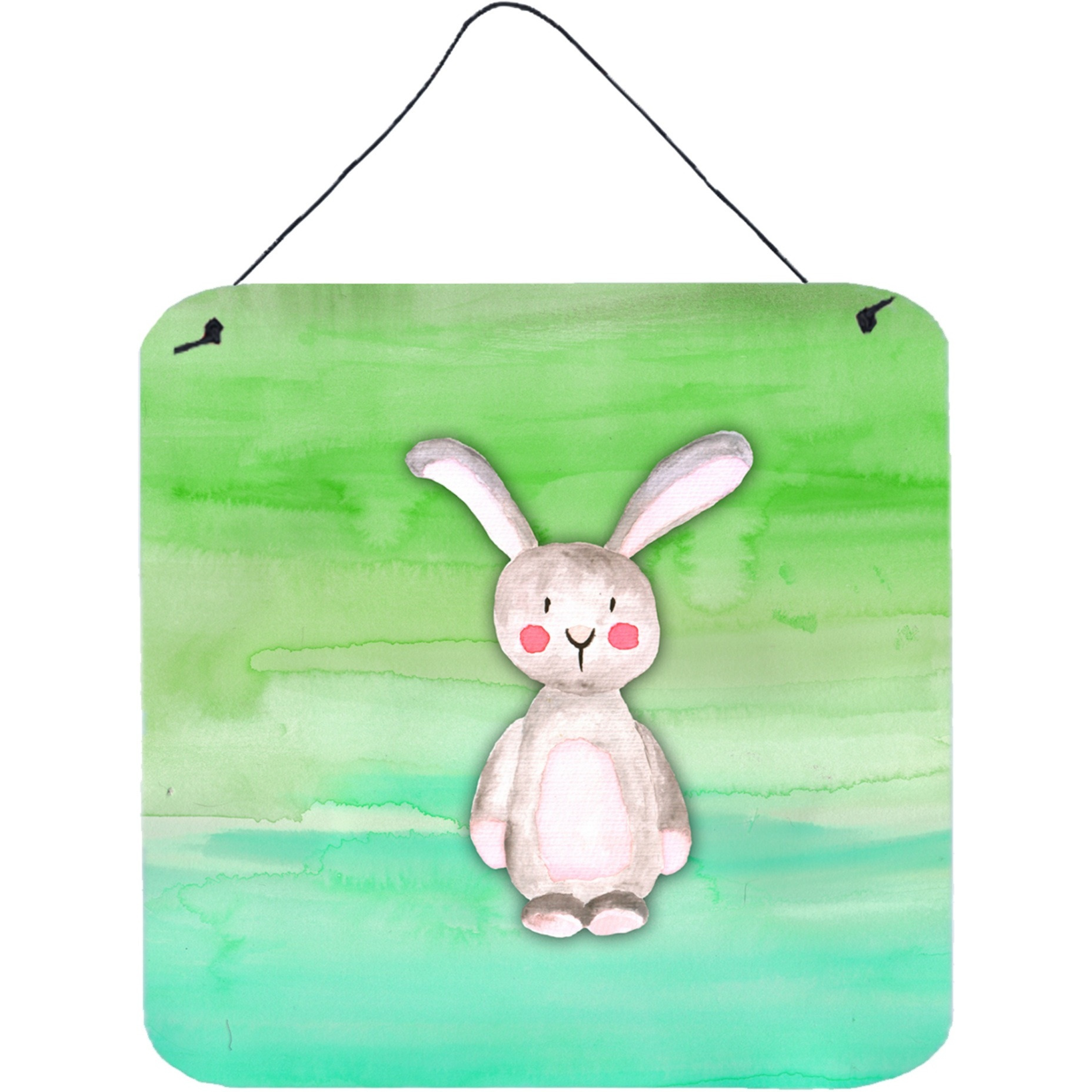 &quotCaroline's Treasures Bunny Rabbit Watercolor Metal Print, 6"" x 6"", Multicolor"