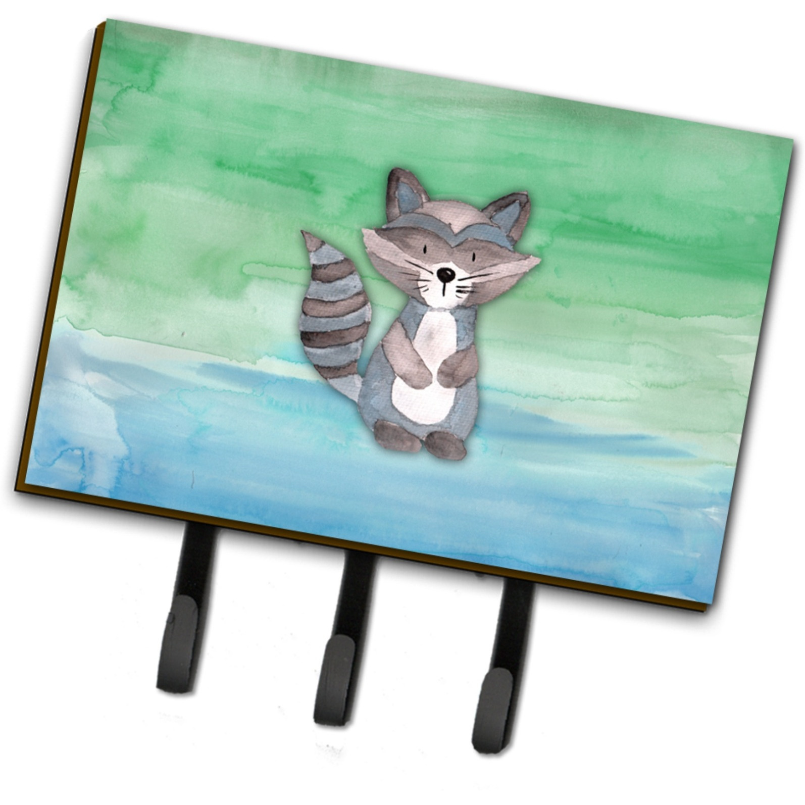 &quotCaroline's Treasures Raccoon Watercolor Wall Hook, Triple, Multicolor"