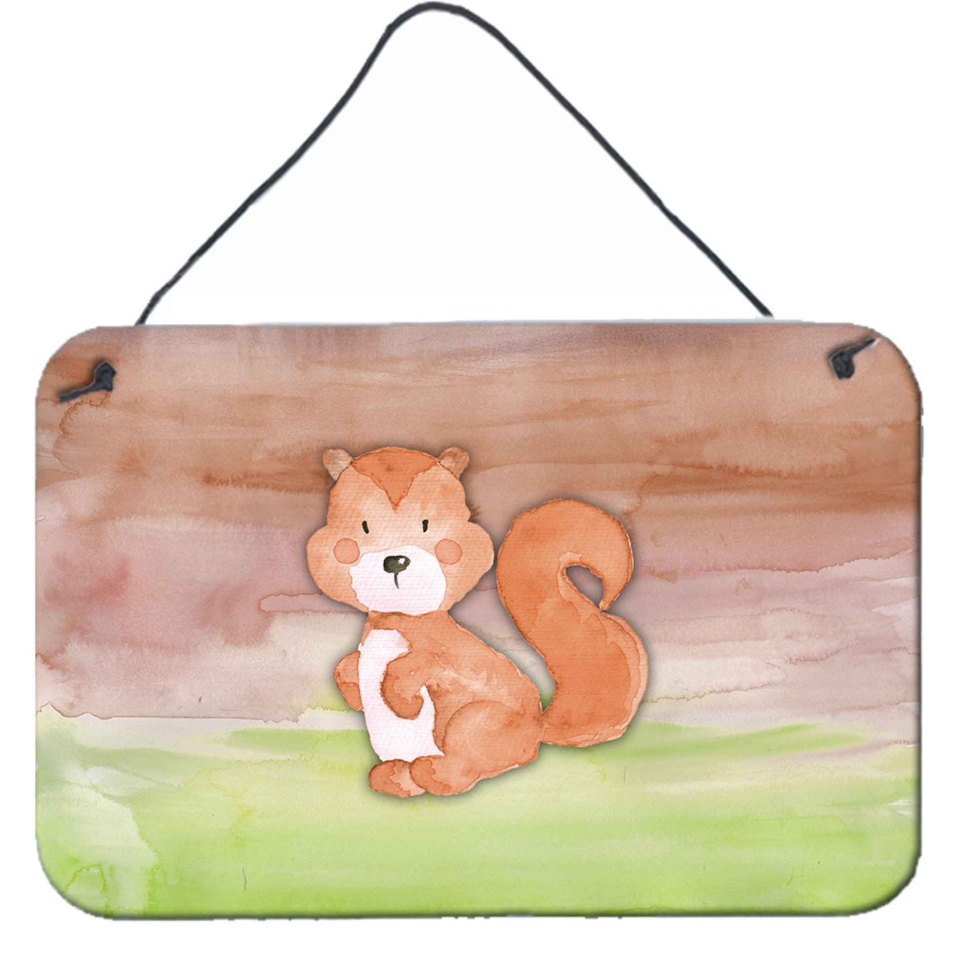 &quotCaroline's Treasures Squirrel Watercolor Metal Print, 8"" x 12"", Multicolor"