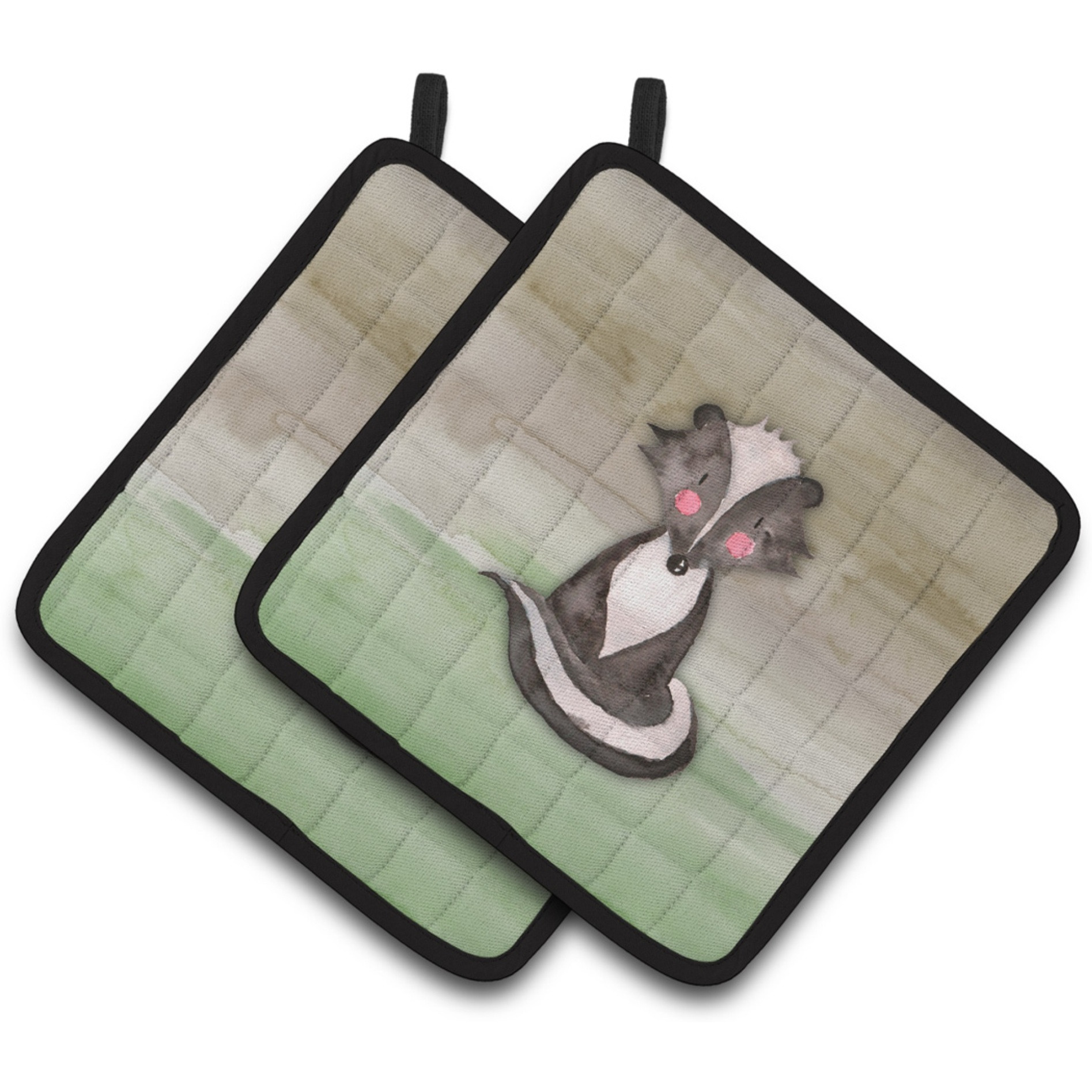 &quotCaroline's Treasures Badger Watercolor Decorated pot holder, 7.5"" x 7.5"", Multicolor"