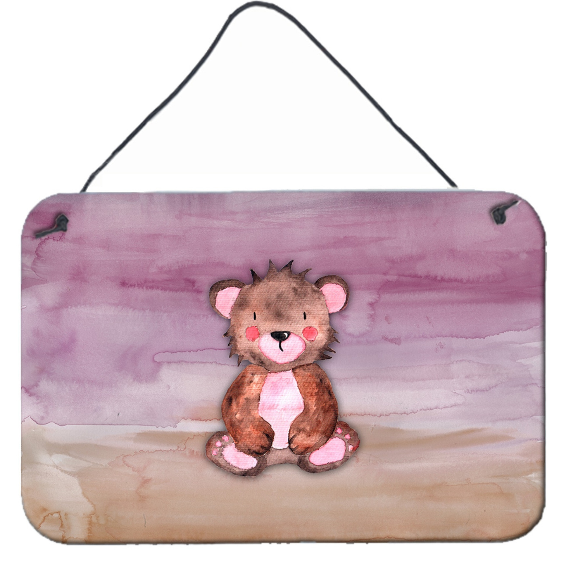 &quotCaroline's Treasures Bear Cub Watercolor Metal Print, 8"" x 12"", Multicolor"