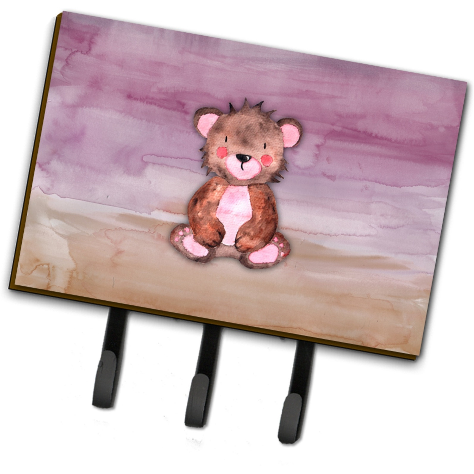 &quotCaroline's Treasures Bear Cub Watercolor Wall Hook, Triple, Multicolor"