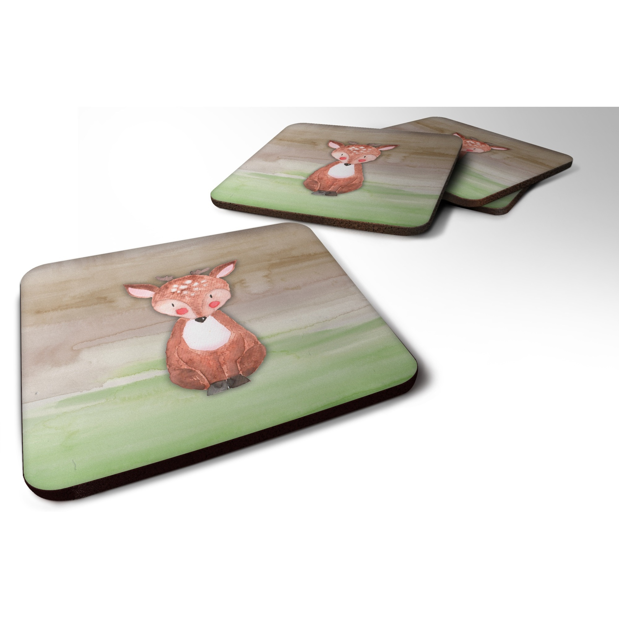 &quotCaroline's Treasures Baby Deer Watercolor Decorative coasters, 3.5, Multicolor"
