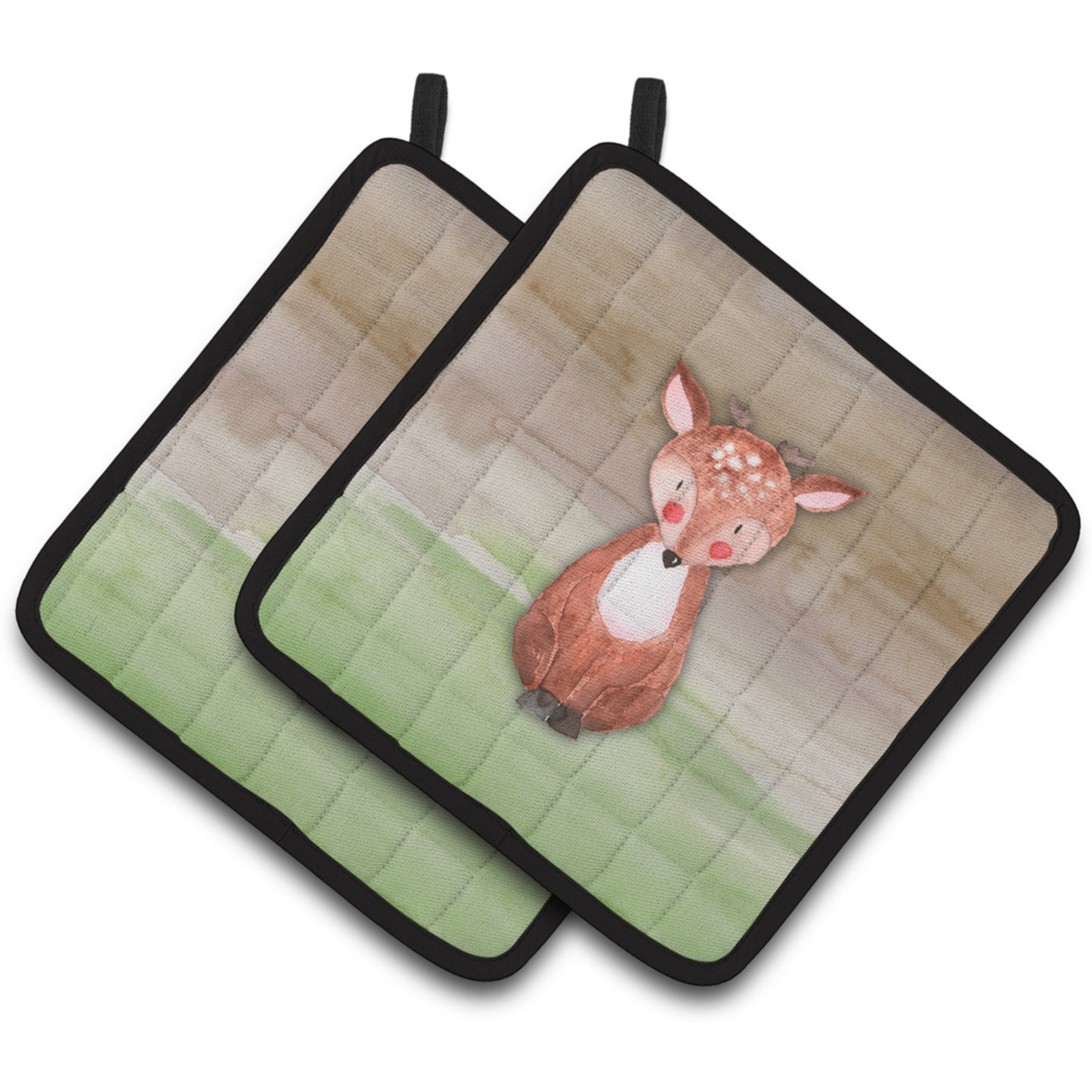 &quotCaroline's Treasures Baby Deer Watercolor Decorated pot holder, 7.5"" x 7.5"", Multicolor"