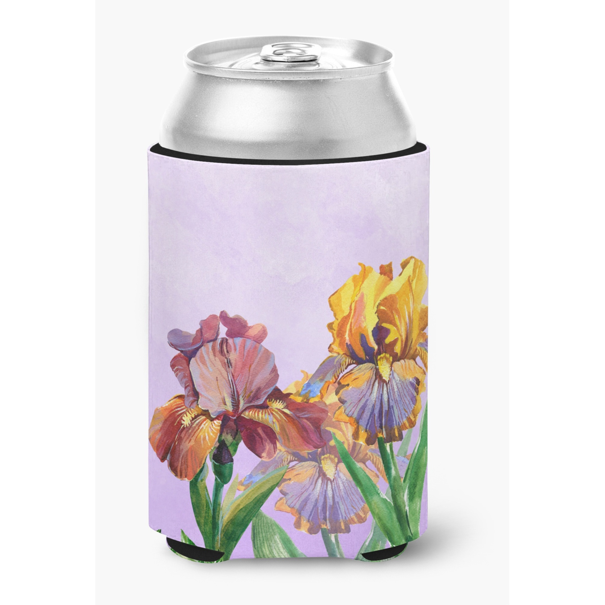&quotCaroline's Treasures BB7445CC Purple and Yellow Iris Can or Bottle Hugger cold-beverage-koozies, Multicolor"