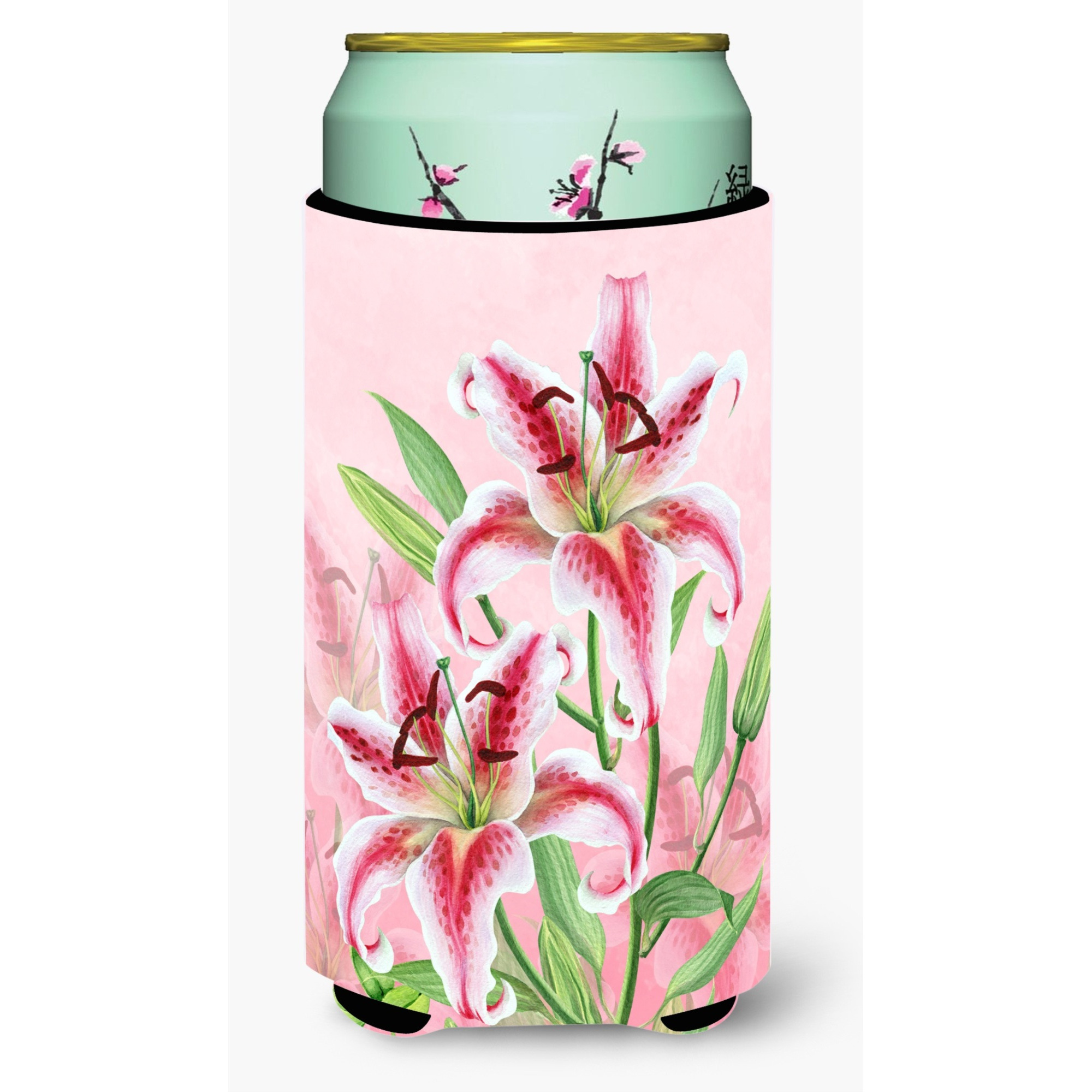 &quotCaroline's Treasures BB7446TBC Pink Lillies Tall Boy Insulator Hugger cold-beverage-koozies, Multicolor"