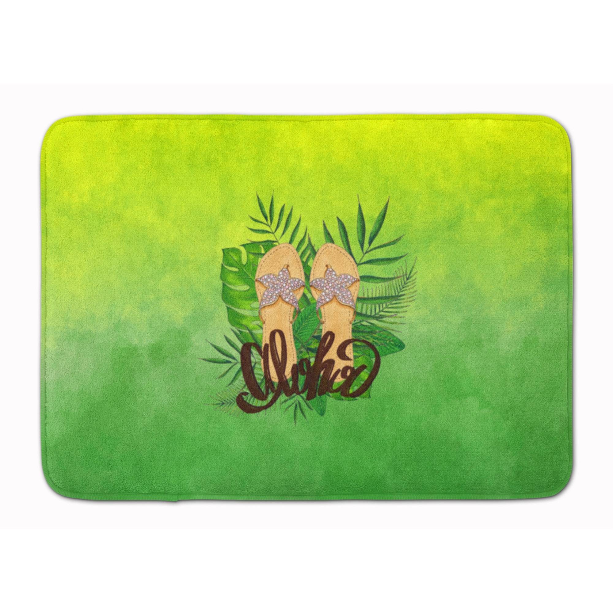 &quotCaroline's Treasures Aloha Flip Flops Machine Washable Memory Foam Mat doormats, Multicolor"