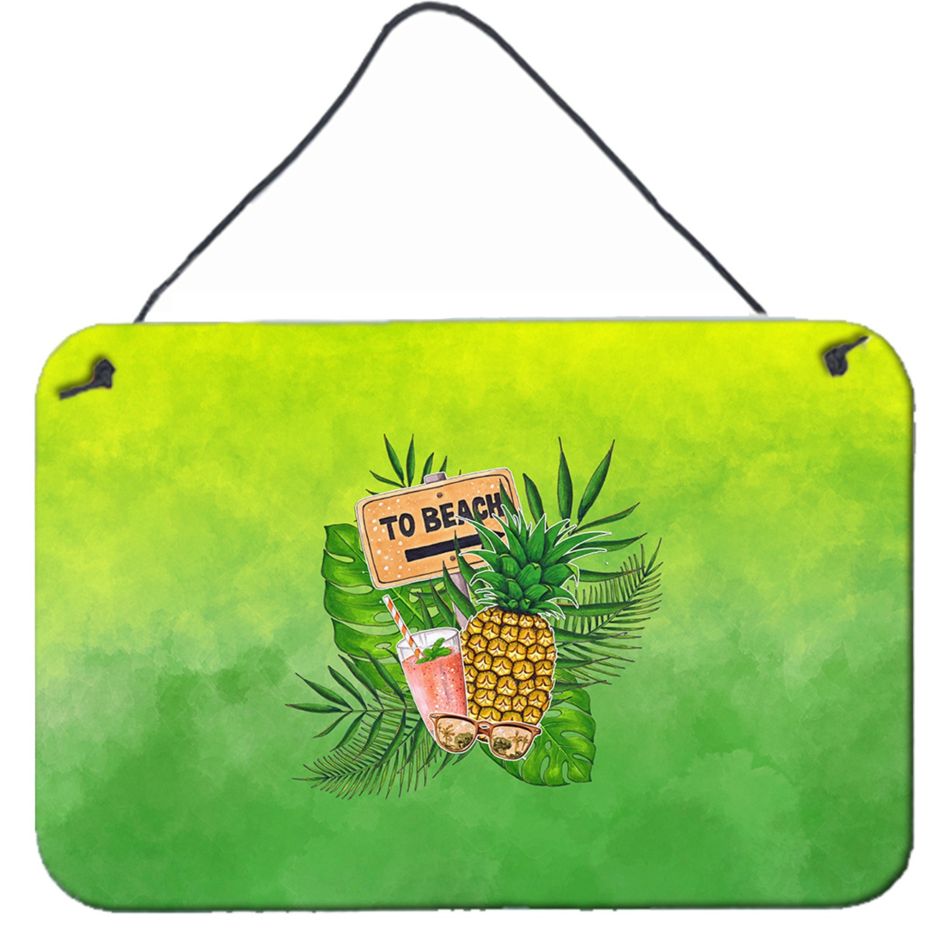 &quotCaroline's Treasures To the Beach Summer Door Hanging Prints wall-decor, Multicolor"