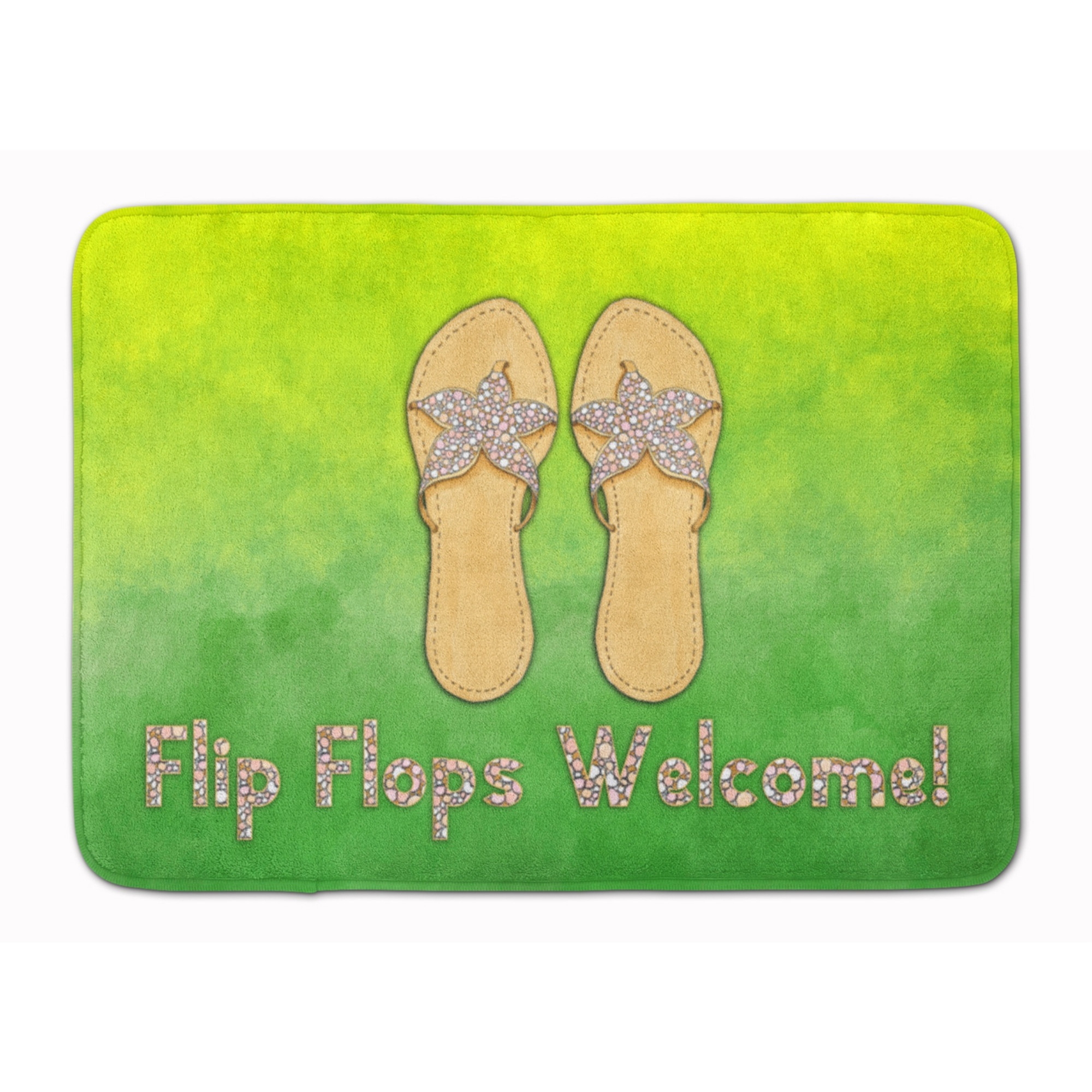 &quotCaroline's Treasures Flip Flops Welcome Machine Washable Memory Foam Mat doormats, Multicolor"