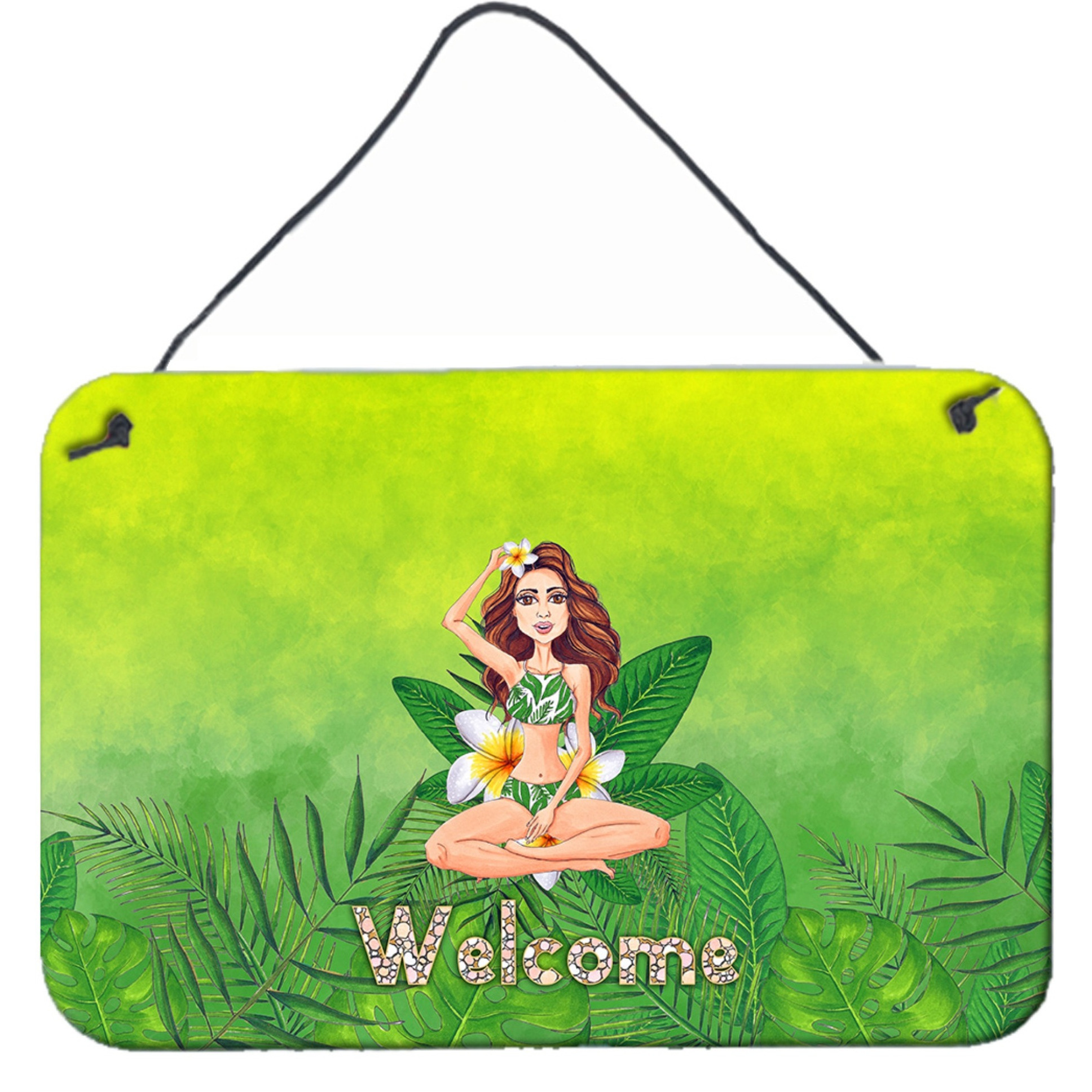 &quotCaroline's Treasures Welcome Lady in Bikini Summer Door Hanging Prints wall-decor, Multicolor"