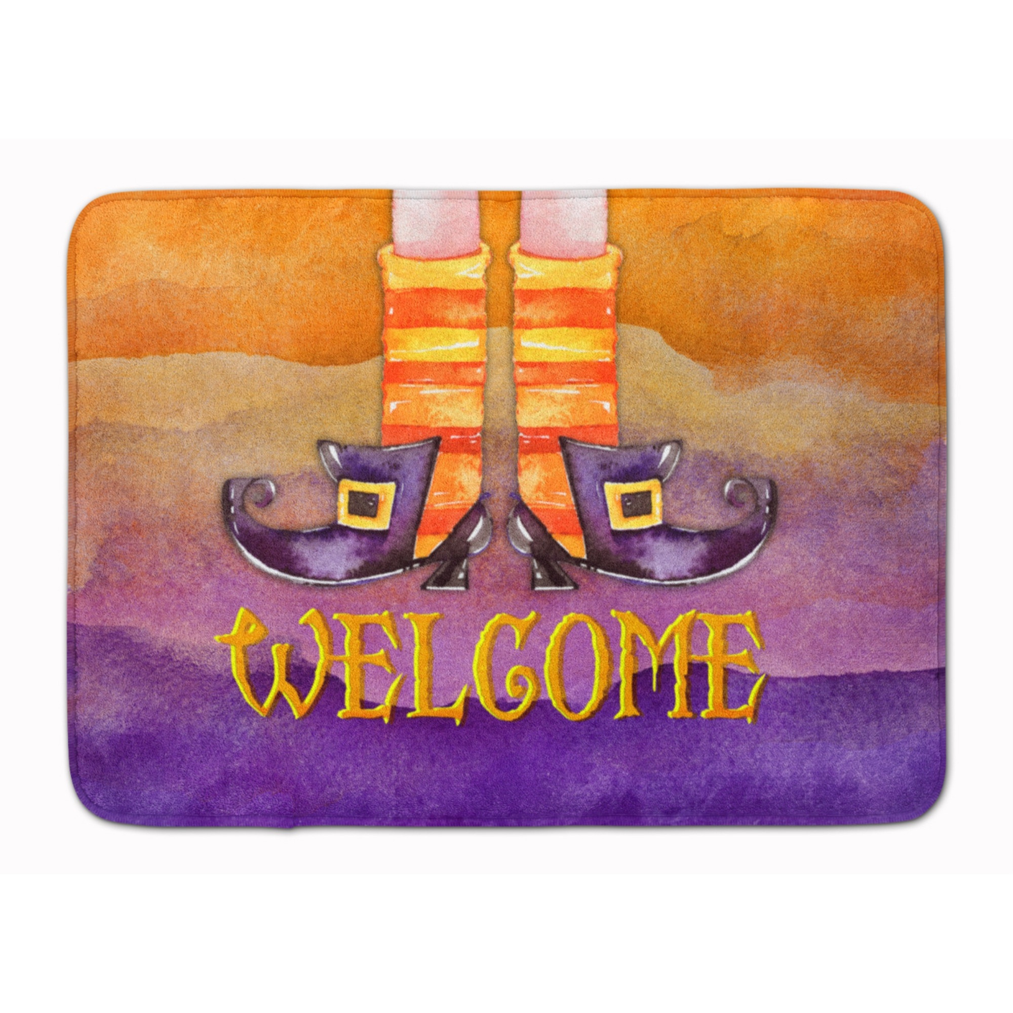 &quotCaroline's Treasures Halloween Welcome Witches Feet Machine Washable Memory Foam Mat doormats, Multicolor"