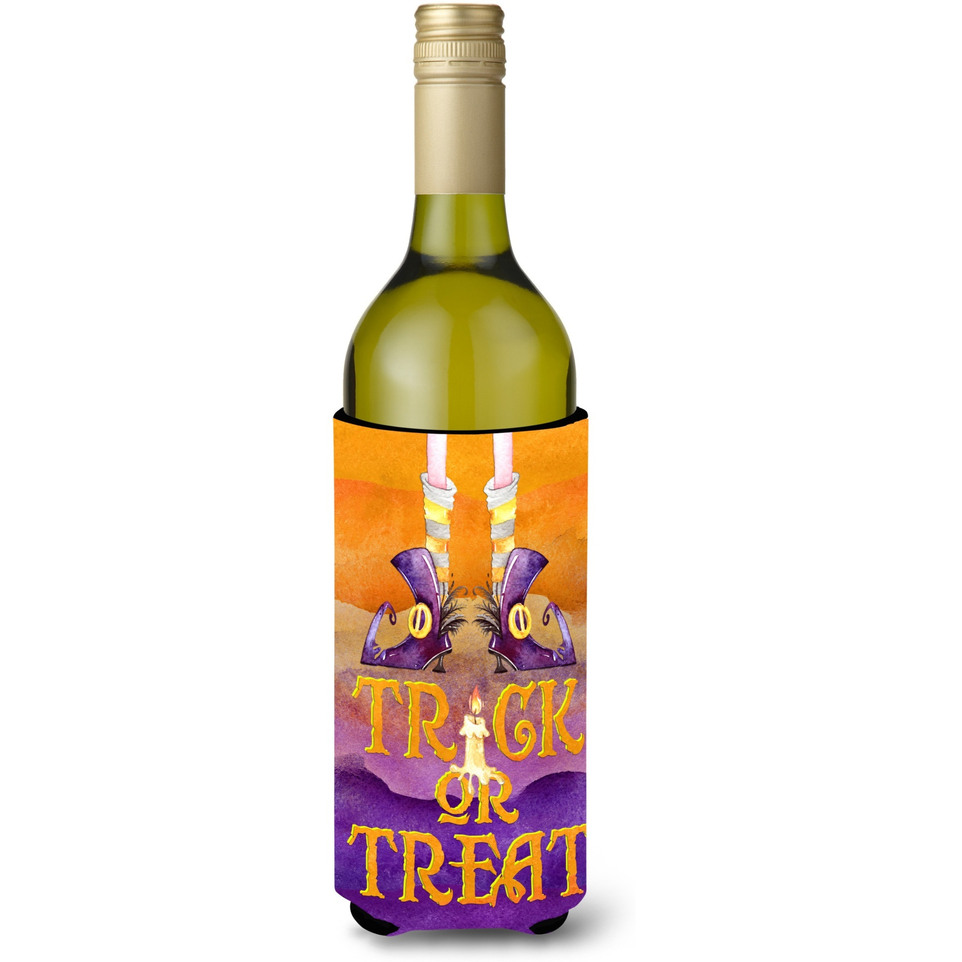 &quotCaroline's Treasures BB7460LITERK Halloween Trick Witches Feet Wine Bottle Hugger cold-beverage-koozies, 750 ml, Multicolor"