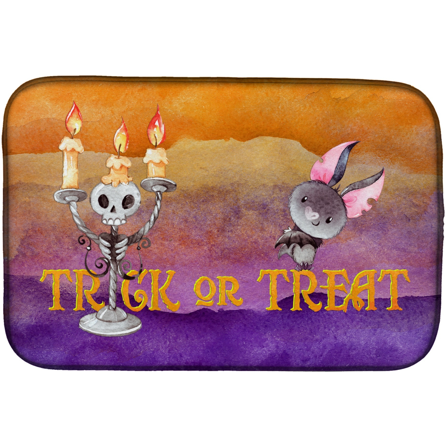 &quotCaroline's Treasures Halloween Trick Or Treat Dish Drying Mat, 14"" x 21"", Multicolor"