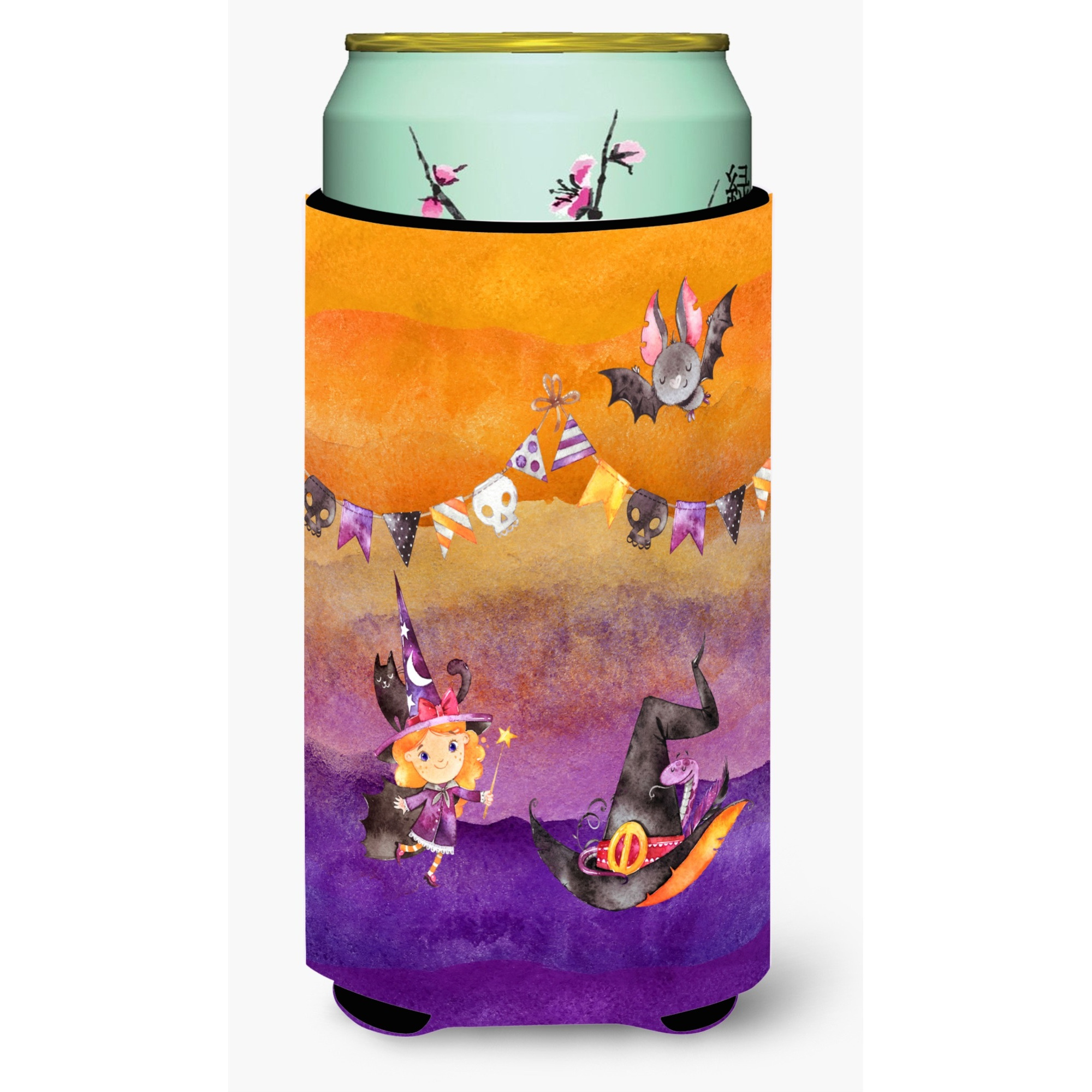 &quotCaroline's Treasures BB7462TBC Halloween Little Witch Party Tall Boy Hugger cold-beverage-koozies, Multicolor"