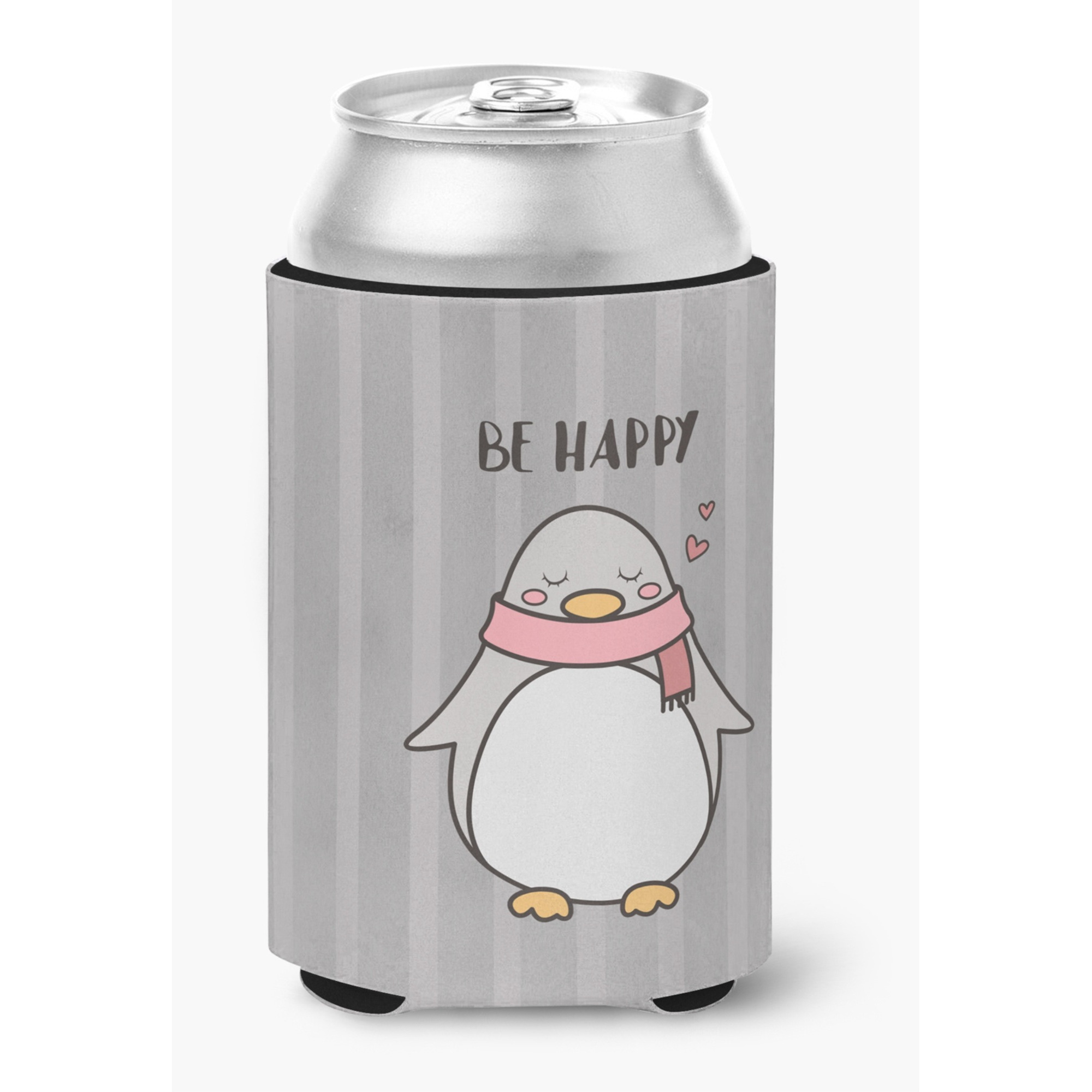 &quotCaroline's Treasures BB7478CC Nursery Be Happy Penquin Can or Bottle Hugger cold-beverage-koozies, Multicolor"