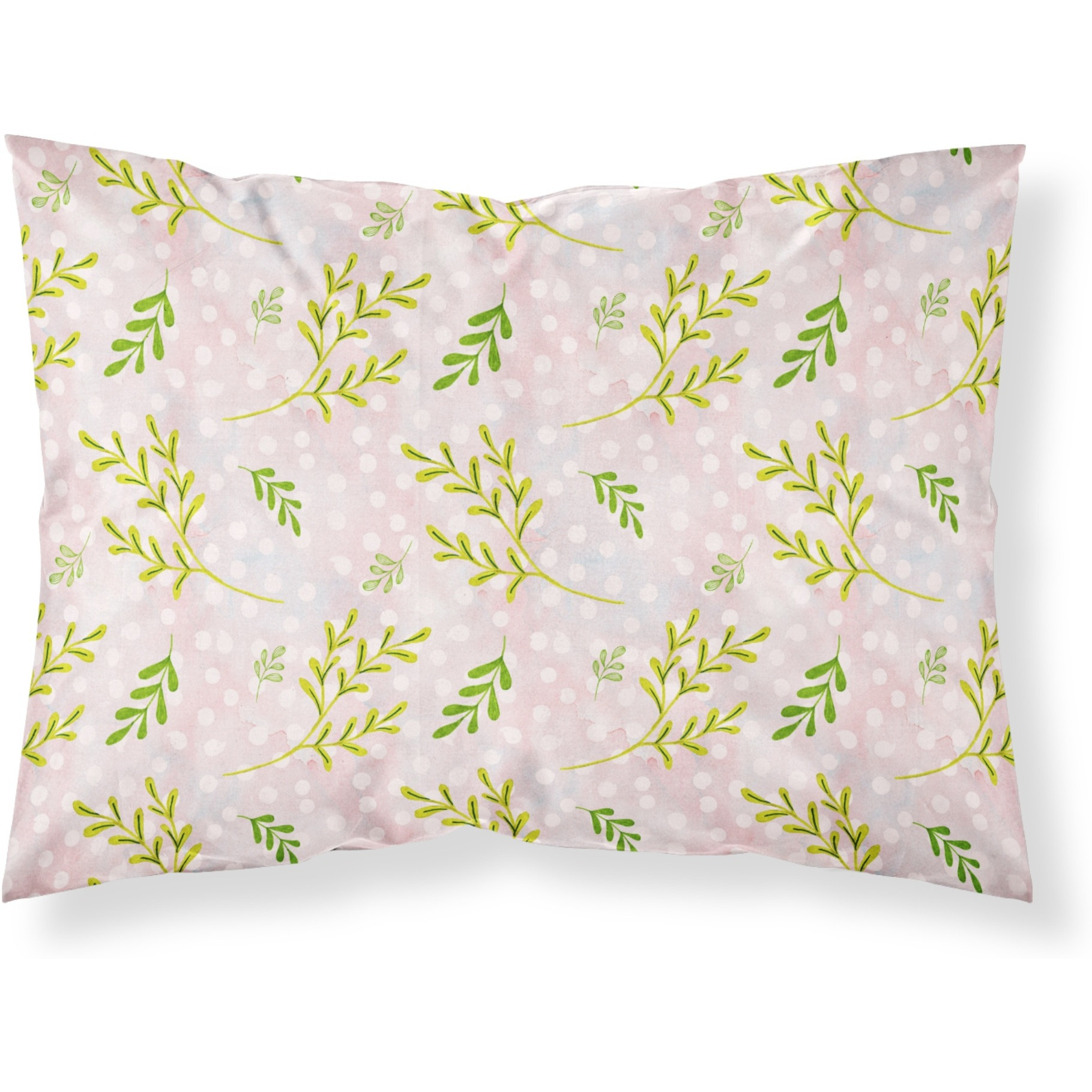 &quotCaroline's Treasures Watercolor Leaves Pink Printed, Polyester, 250 Thread count, Envelope closure Pillowcase, Standard, Multicolor"