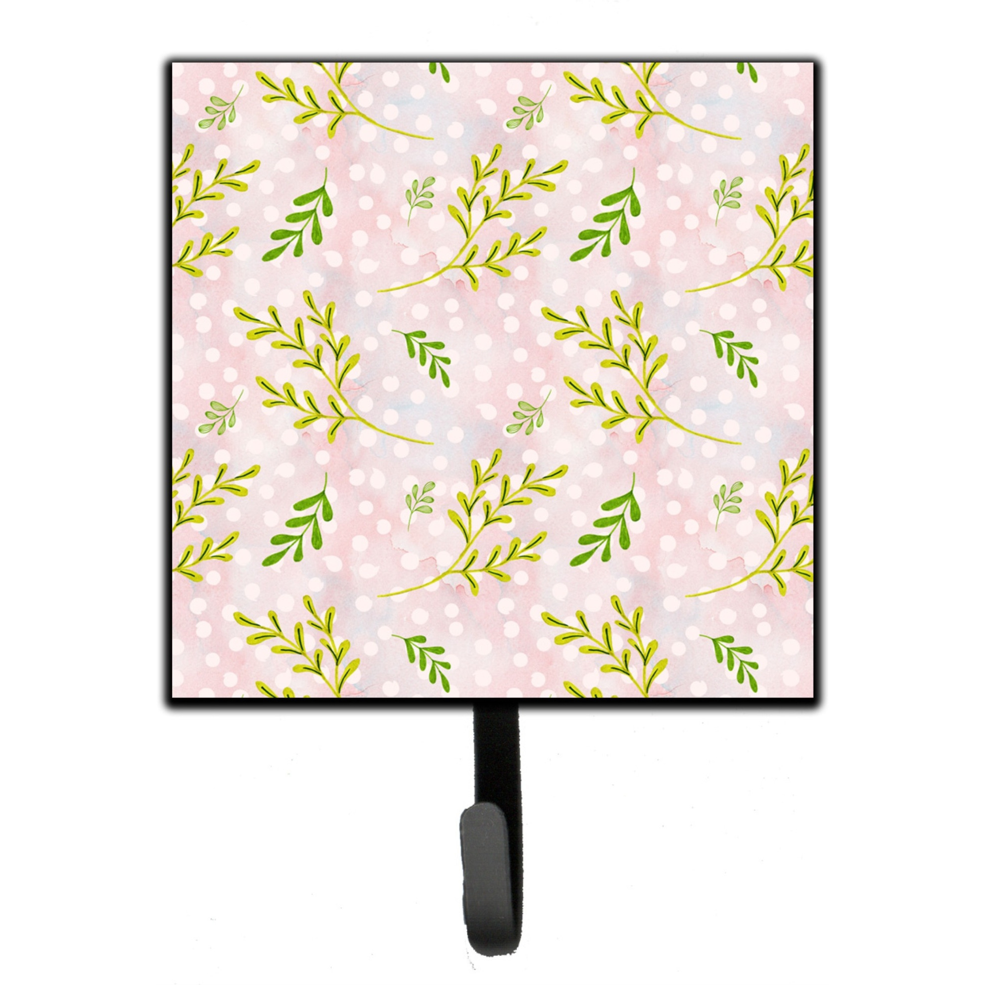 &quotCaroline's Treasures Watercolor Leaves Pink Wall Hook, Small, Multicolor"
