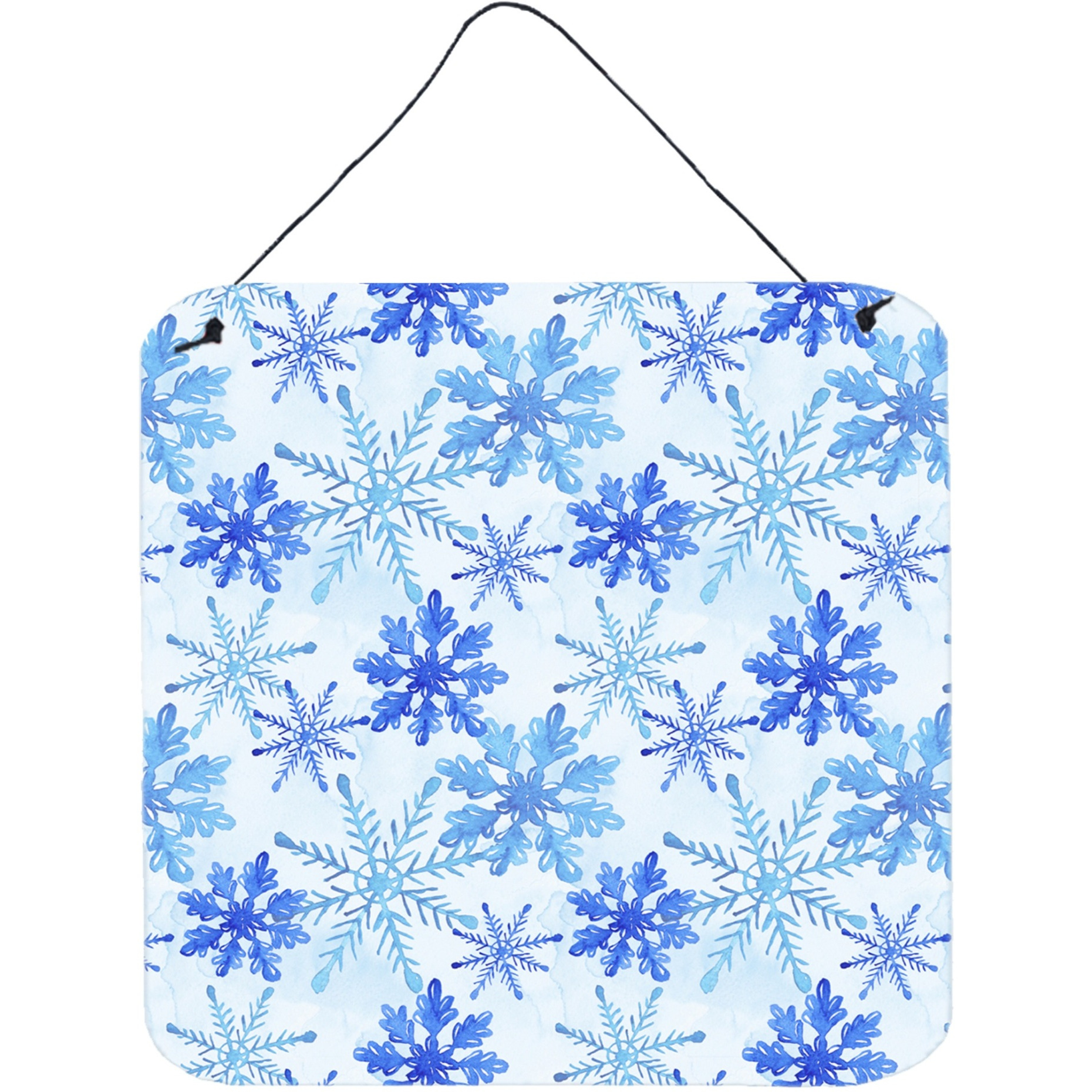 &quotCaroline's Treasures Blue Snowflakes Watercolor Metal Print, 6"" H x 6"" W, Multicolor"