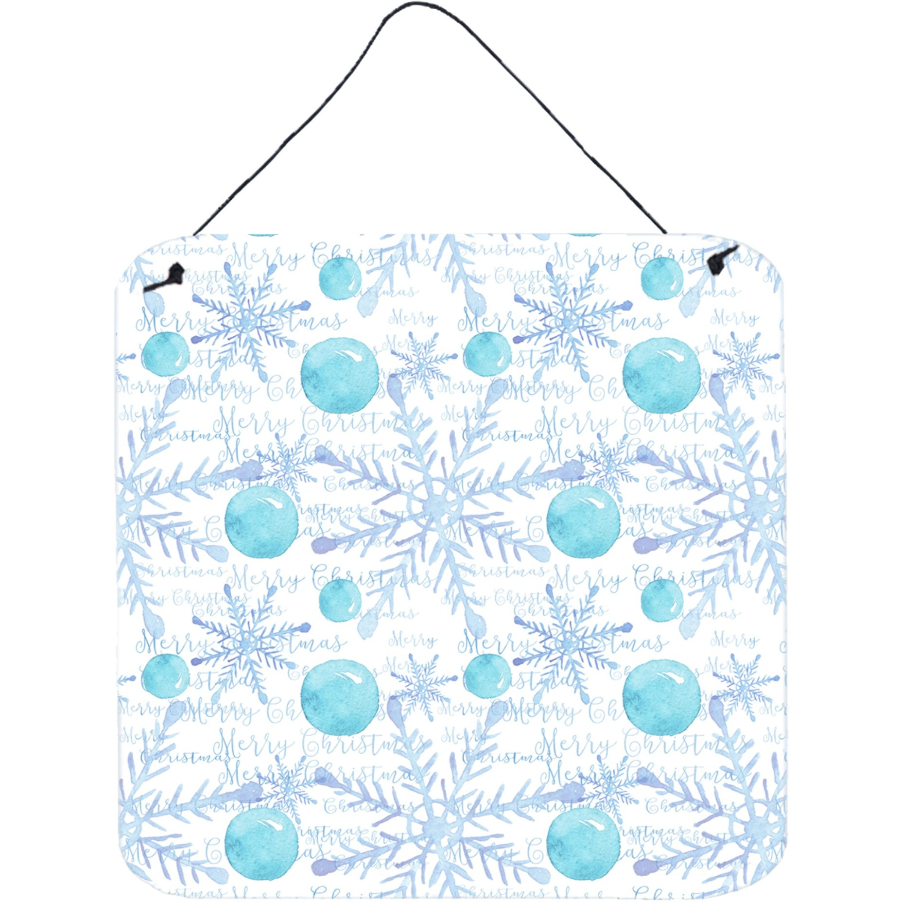 &quotCaroline's Treasures Winter Snowflakes on White Metal Print, 6"" H x 6"" W, Multicolor"