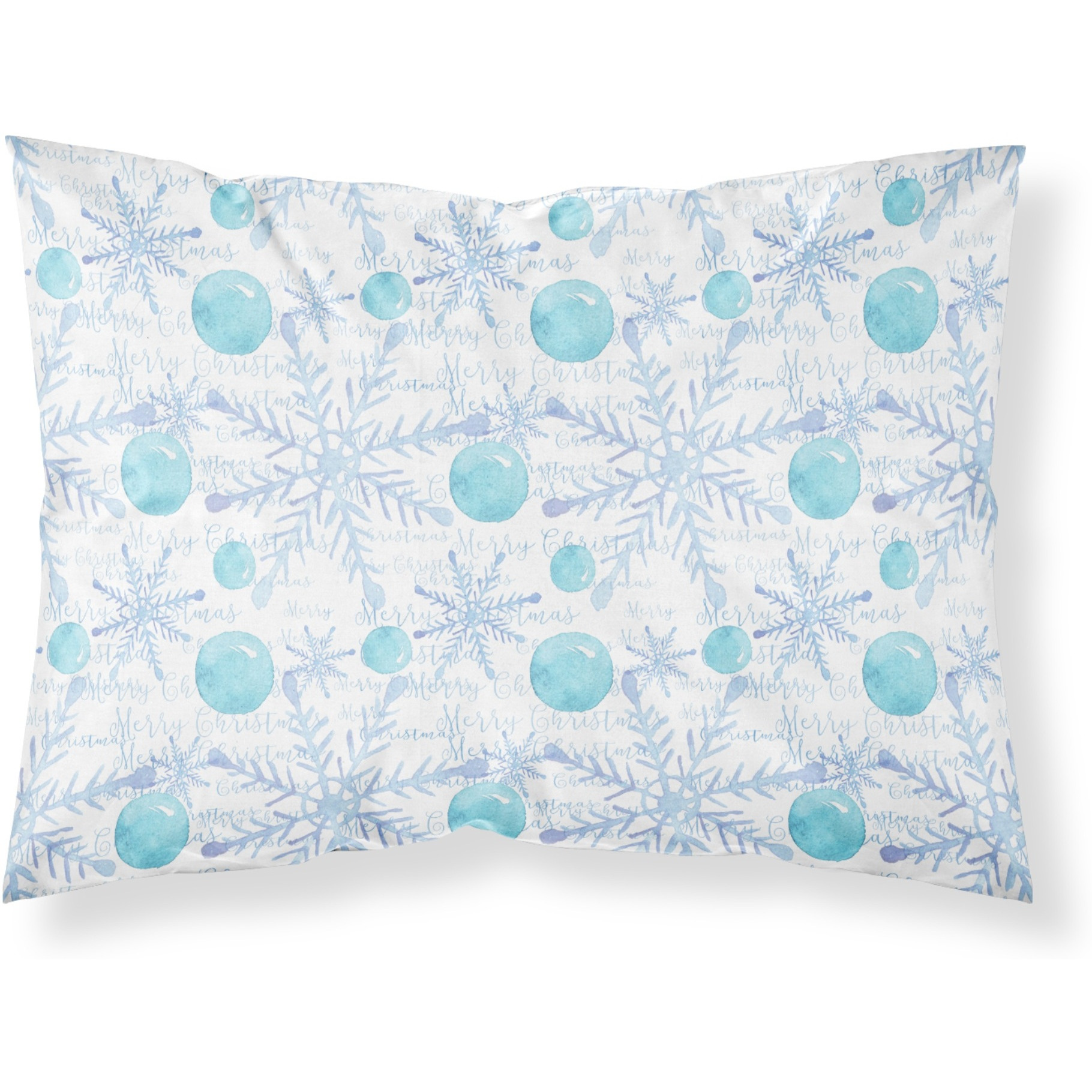&quotCaroline's Treasures Winter Snowflakes on White Printed, Polyester, 250 Thread count, Envelope closure Pillowcase, Standard, Multicolor"