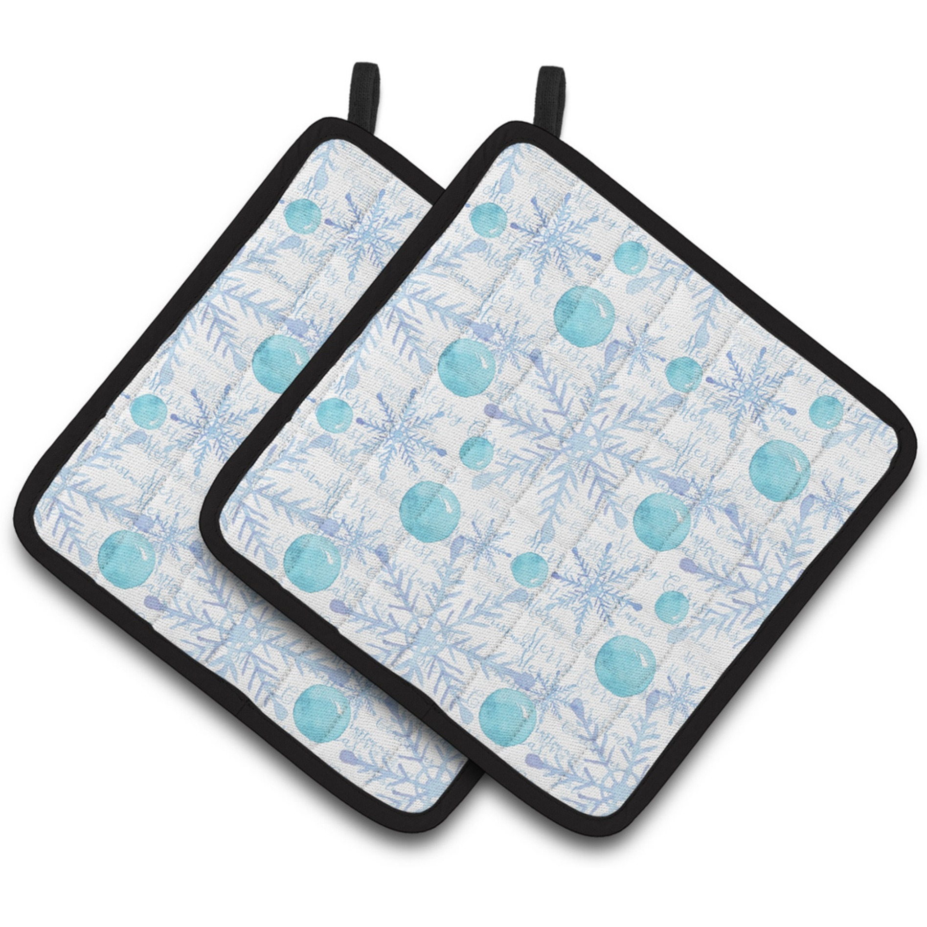 &quotCaroline's Treasures Winter Snowflakes on White Decorated Pot Holder, 7.5"" x 7.5"", Multicolor"