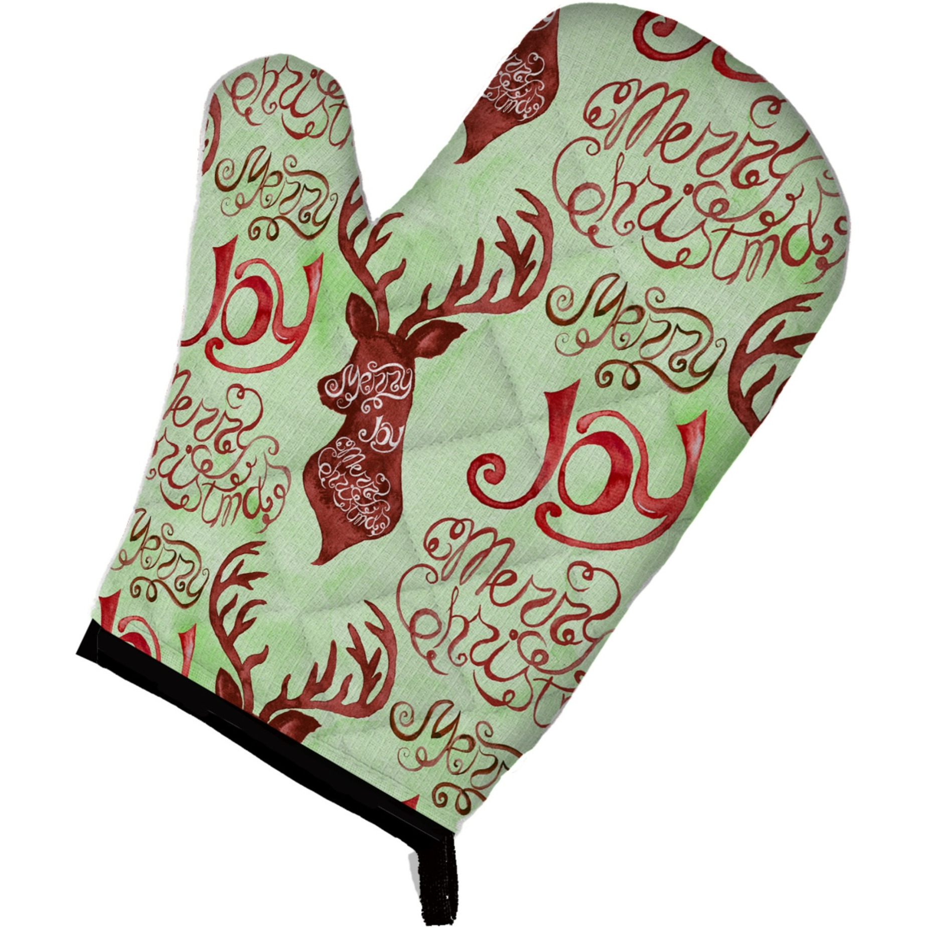 &quotCaroline's Treasures Merry Christmas Joy Reindeer Decorated Oven Mitt, 12"" x 8.5"", Multicolor"
