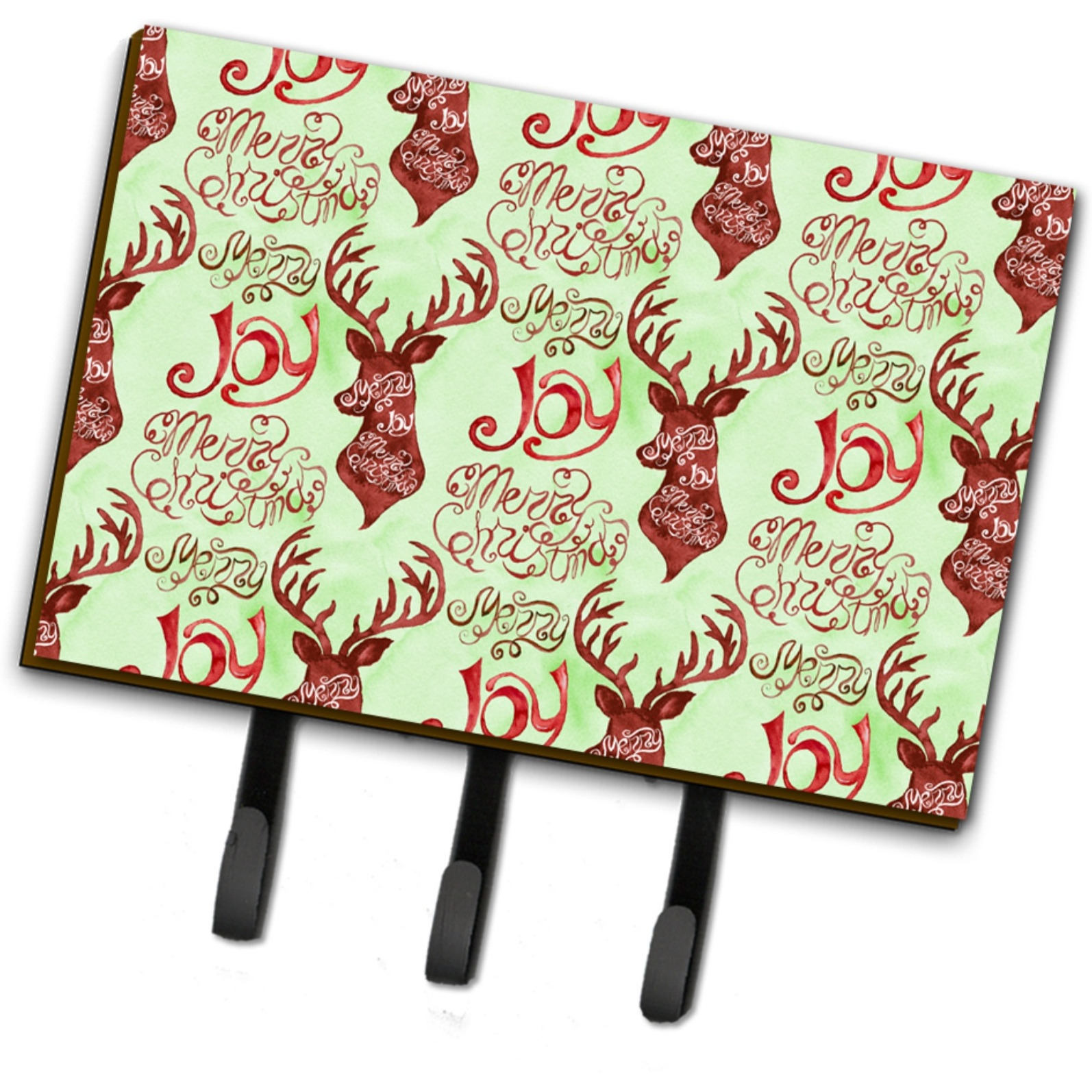 &quotCaroline's Treasures Merry Christmas Joy Reindeer Wall Hook, Triple, Multicolor"