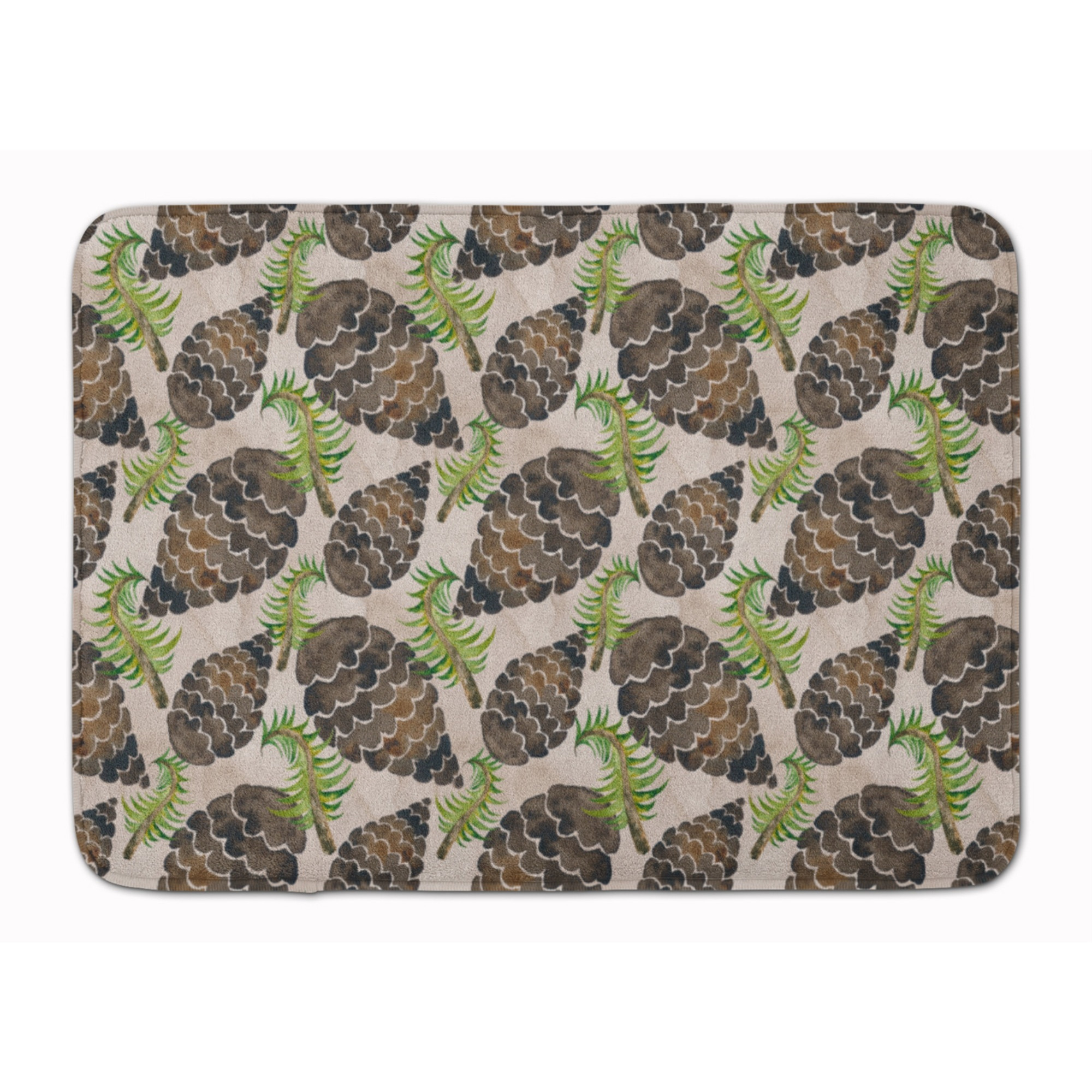 &quotCaroline's Treasures Watercolor Pine Cones Floor Mat, 19"" H x 27"" W, Multicolor"