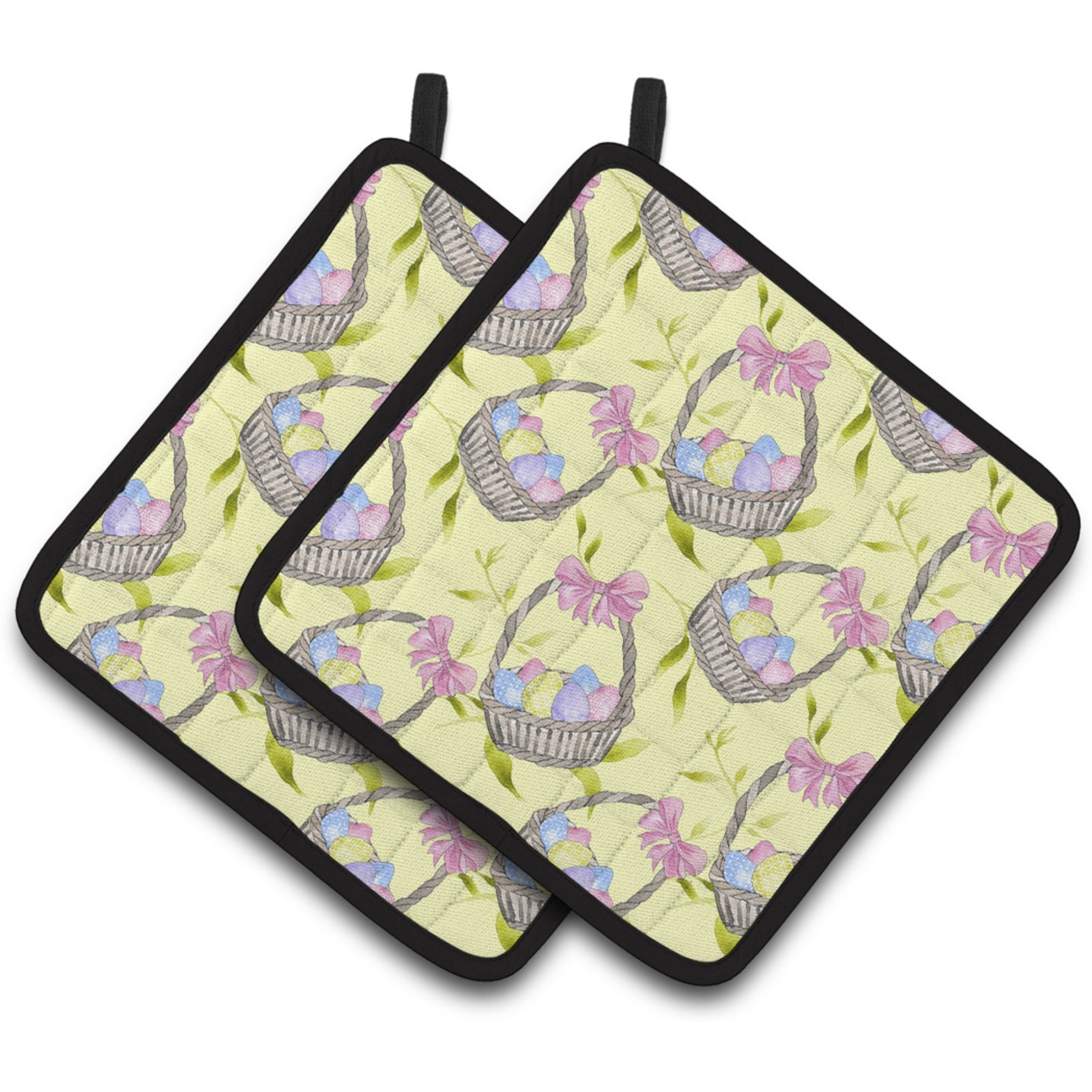 &quotCaroline's Treasures Easter Basket and Eggs Decorated Pot Holder, 7.5"" x 7.5"", Multicolor"