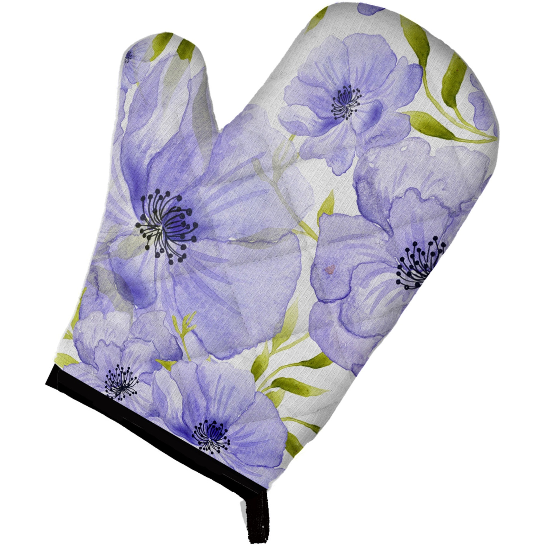 &quotCaroline's Treasures Watercolor Blue Flowers Decorated Oven Mitt, 12"" x 8.5"", Multicolor"
