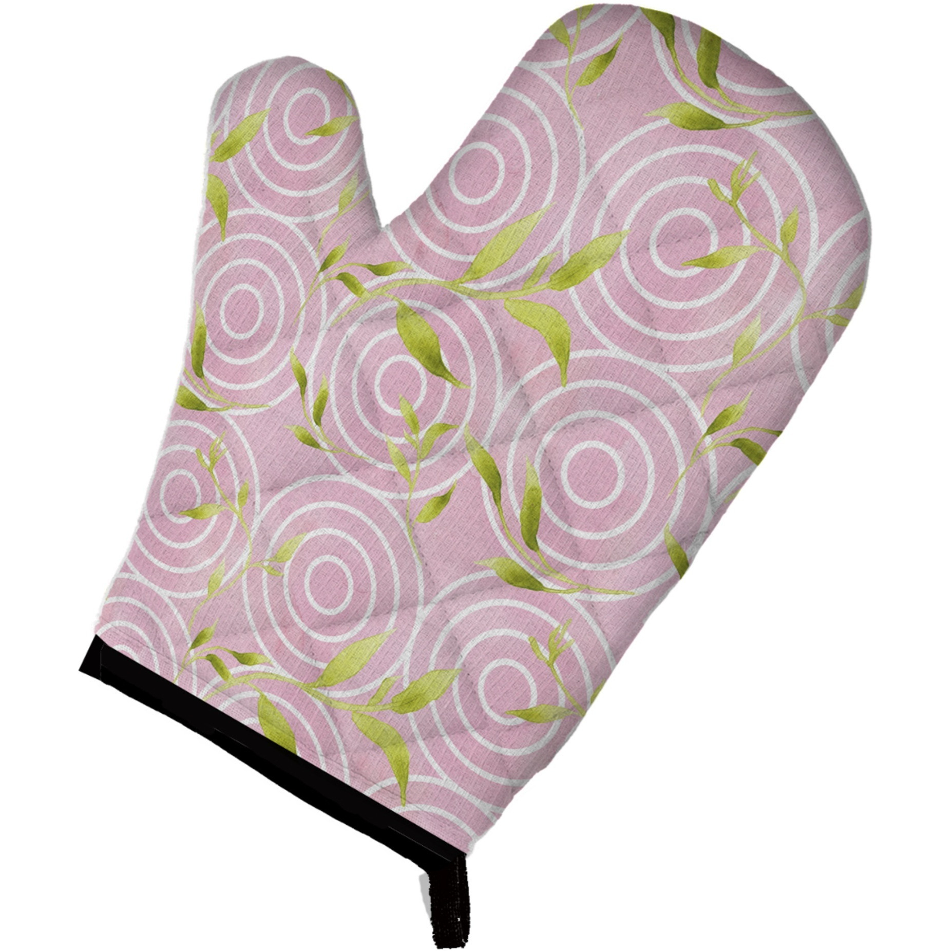 &quotCaroline's Treasures Geometric Circles on Pink Watercolor Decorated Oven Mitt, 12"" x 8.5"", Multicolor"