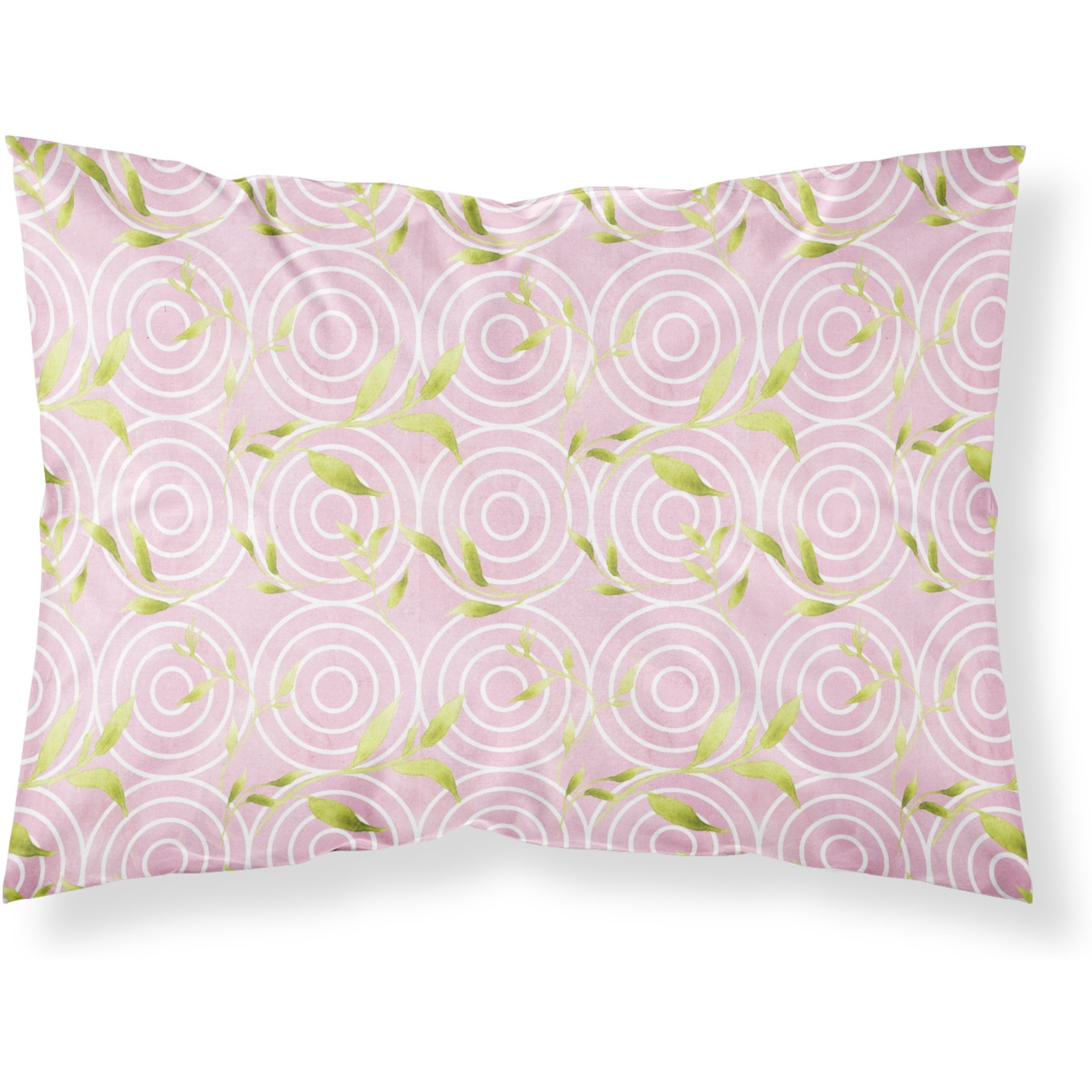 &quotCaroline's Treasures Geometric Circles on Pink Watercolor Pillowcase, Standard, Multicolor"