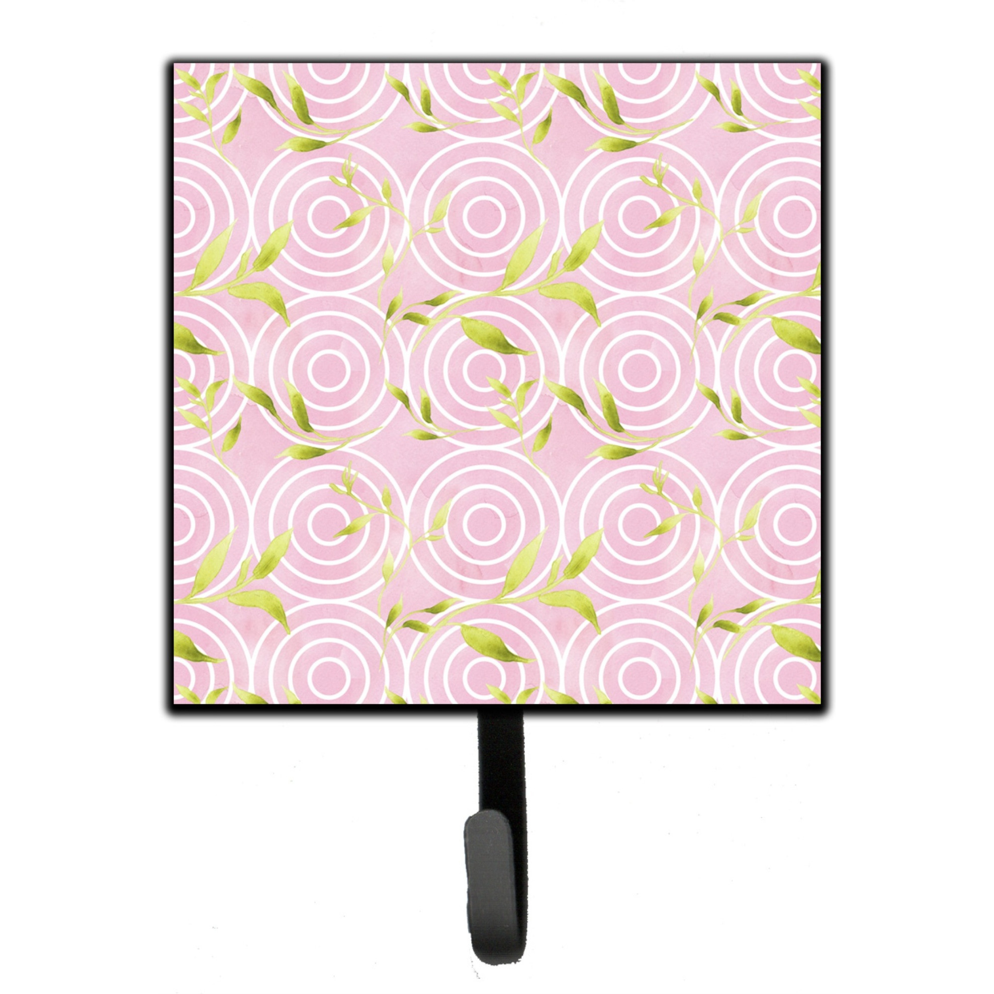 &quotCaroline's Treasures Geometric Circles on Pink Watercolor Wall Hook, Small, Multicolor"