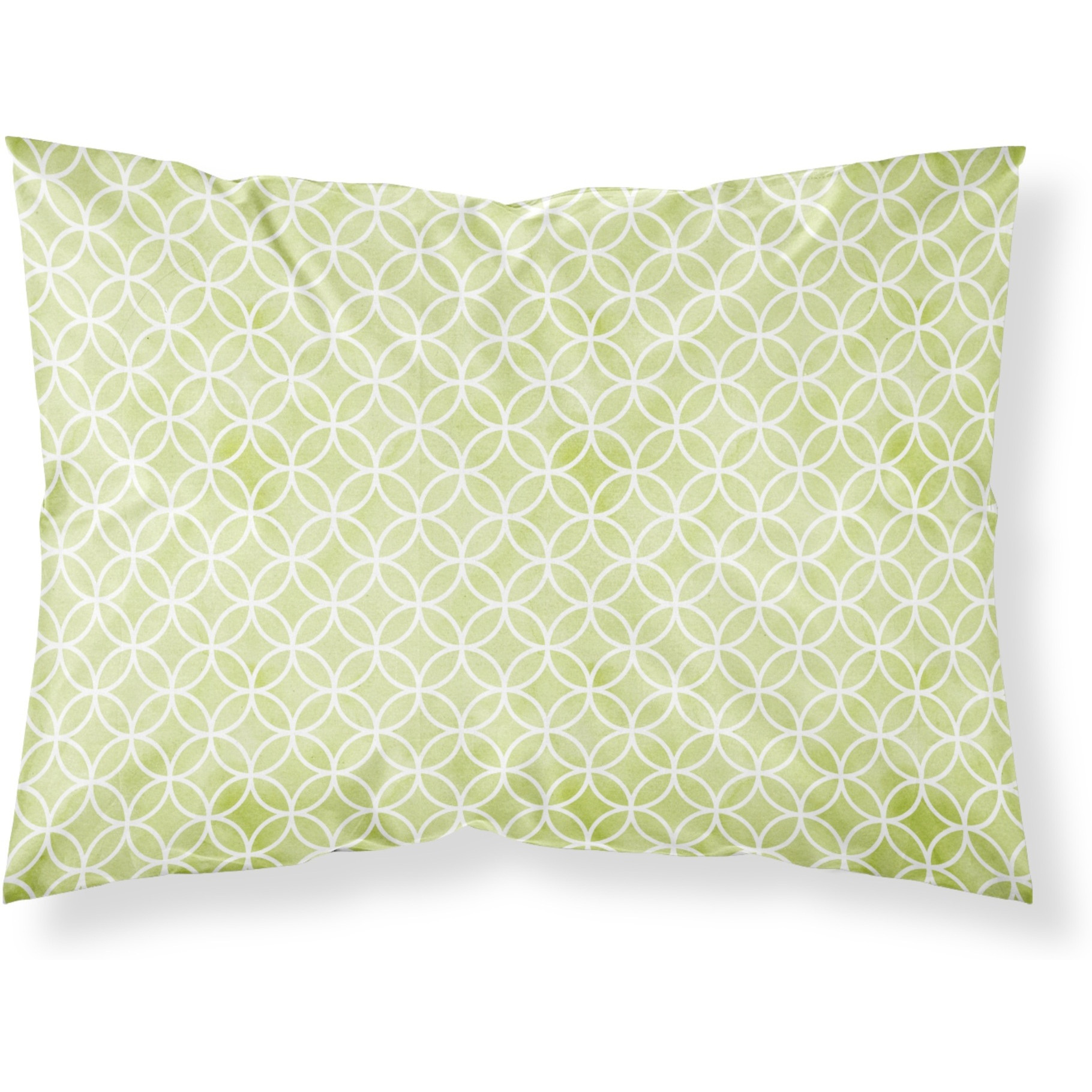 &quotCaroline's Treasures Geometric Circles on Green Watercolor Pillowcase, Standard, Multicolor"