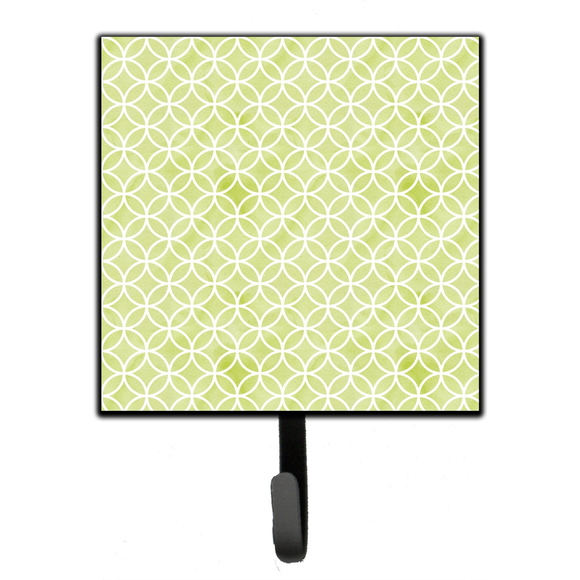 &quotCaroline's Treasures Geometric Circles on Green Watercolor Wall Hook, Small, Multicolor"