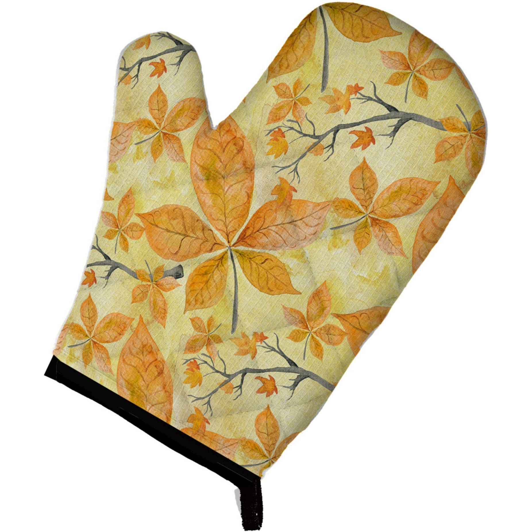 &quotCaroline's Treasures Fall Leaves and Branches Decorated Oven Mitt, 12"" x 8.5"", Multicolor"