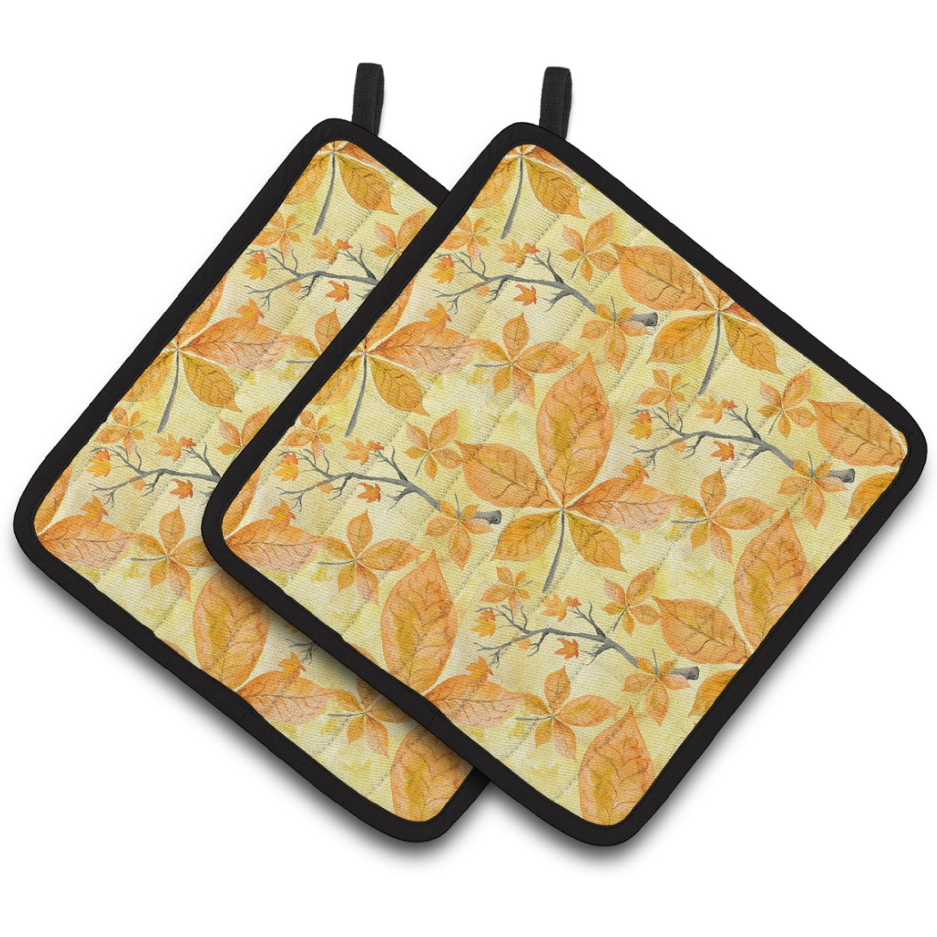&quotCaroline's Treasures Fall Leaves and Branches Decorated Pot Holder, 7.5"" x 7.5"", Multicolor"