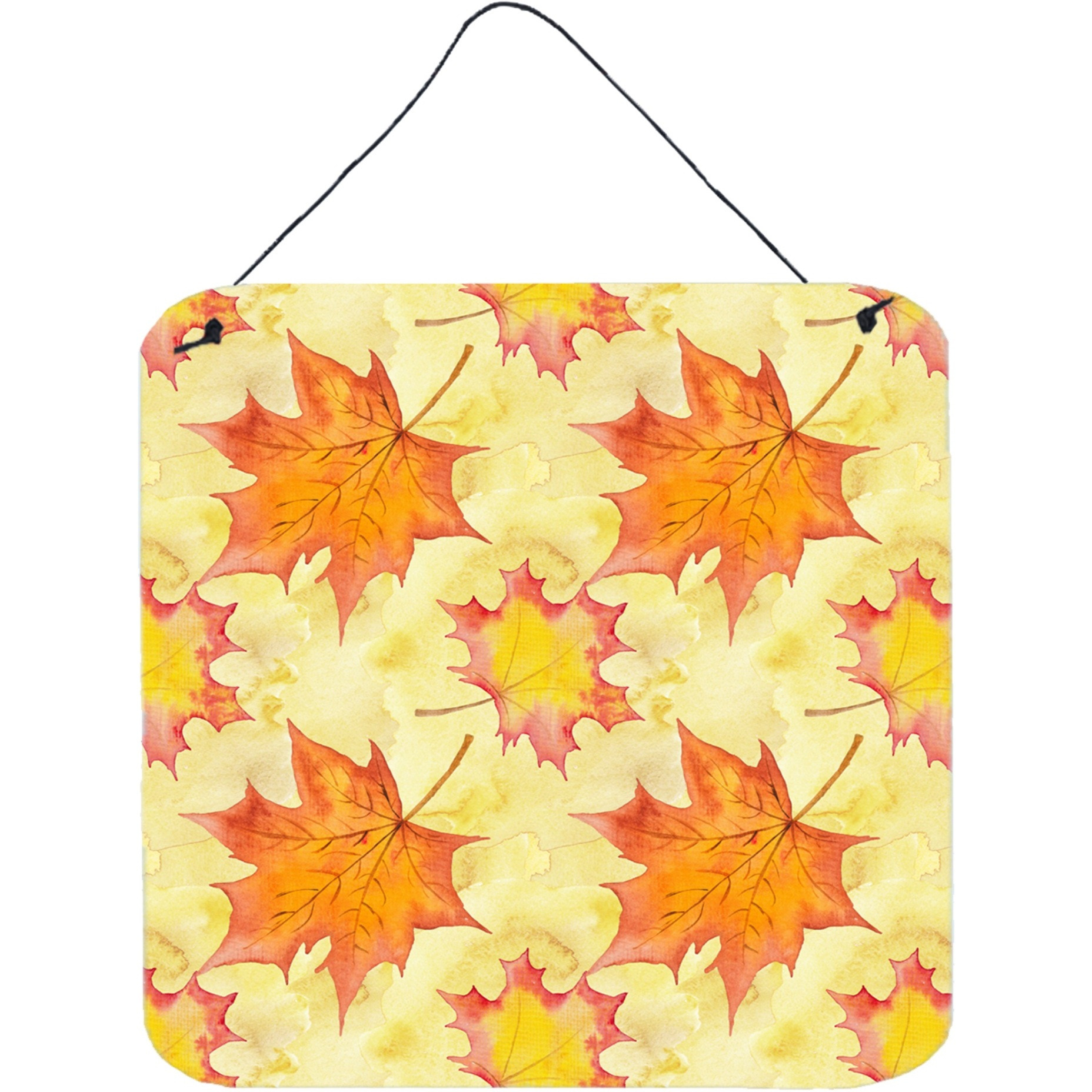 &quotCaroline's Treasures Fall Leaves Scattered Metal Print, 6"" H x 6"" W, Multicolor"