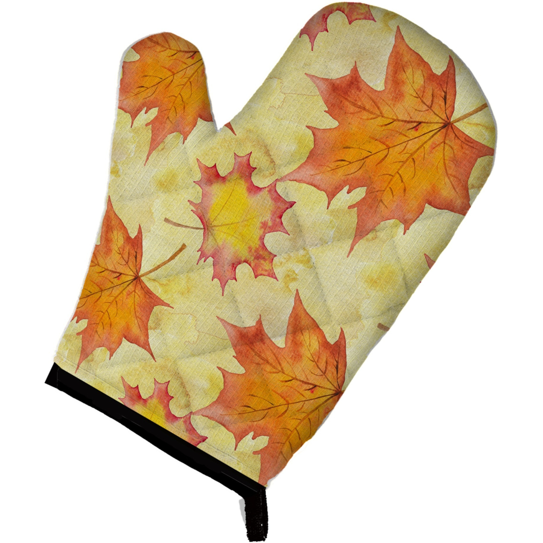 &quotCaroline's Treasures Fall Leaves Scattered Decorated Oven Mitt, 12"" x 8.5"", Multicolor"