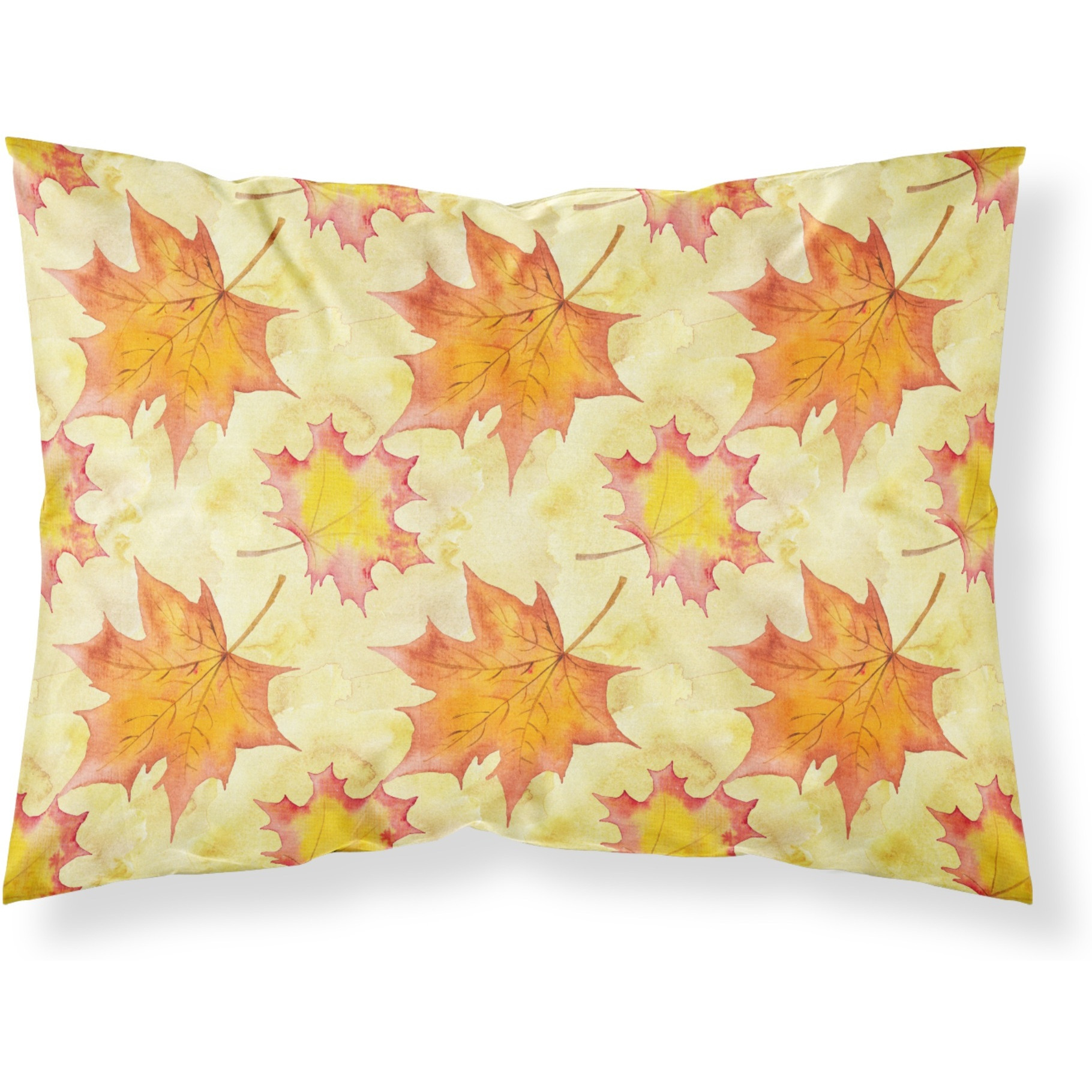 &quotCaroline's Treasures Fall Leaves Scattered Printed, Polyester, 250 Thread count, Envelope closure Pillowcase, Standard, Multicolor"
