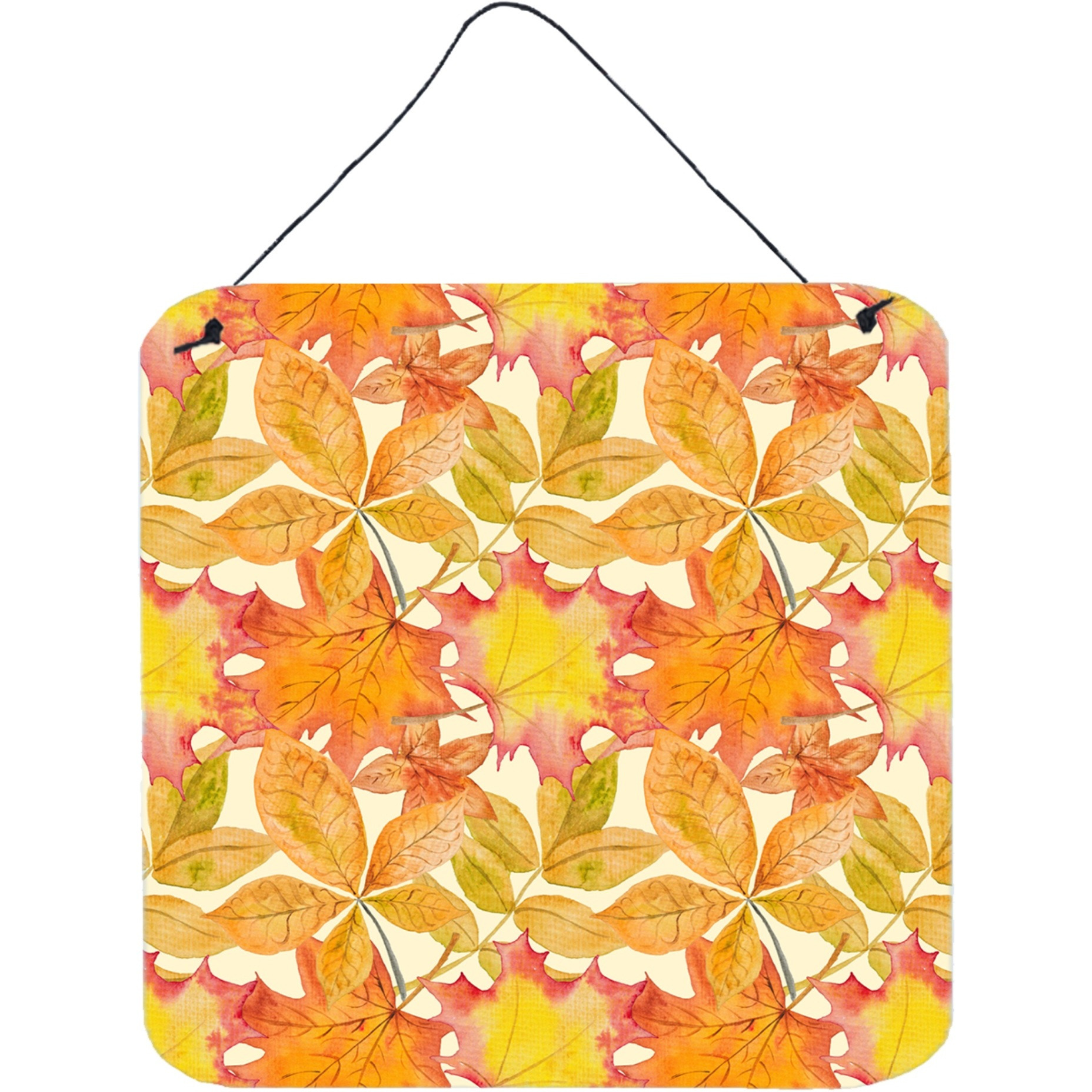 &quotCaroline's Treasures Fall Leaves Watercolor Metal Print, 6"" H x 6"" W, Multicolor"
