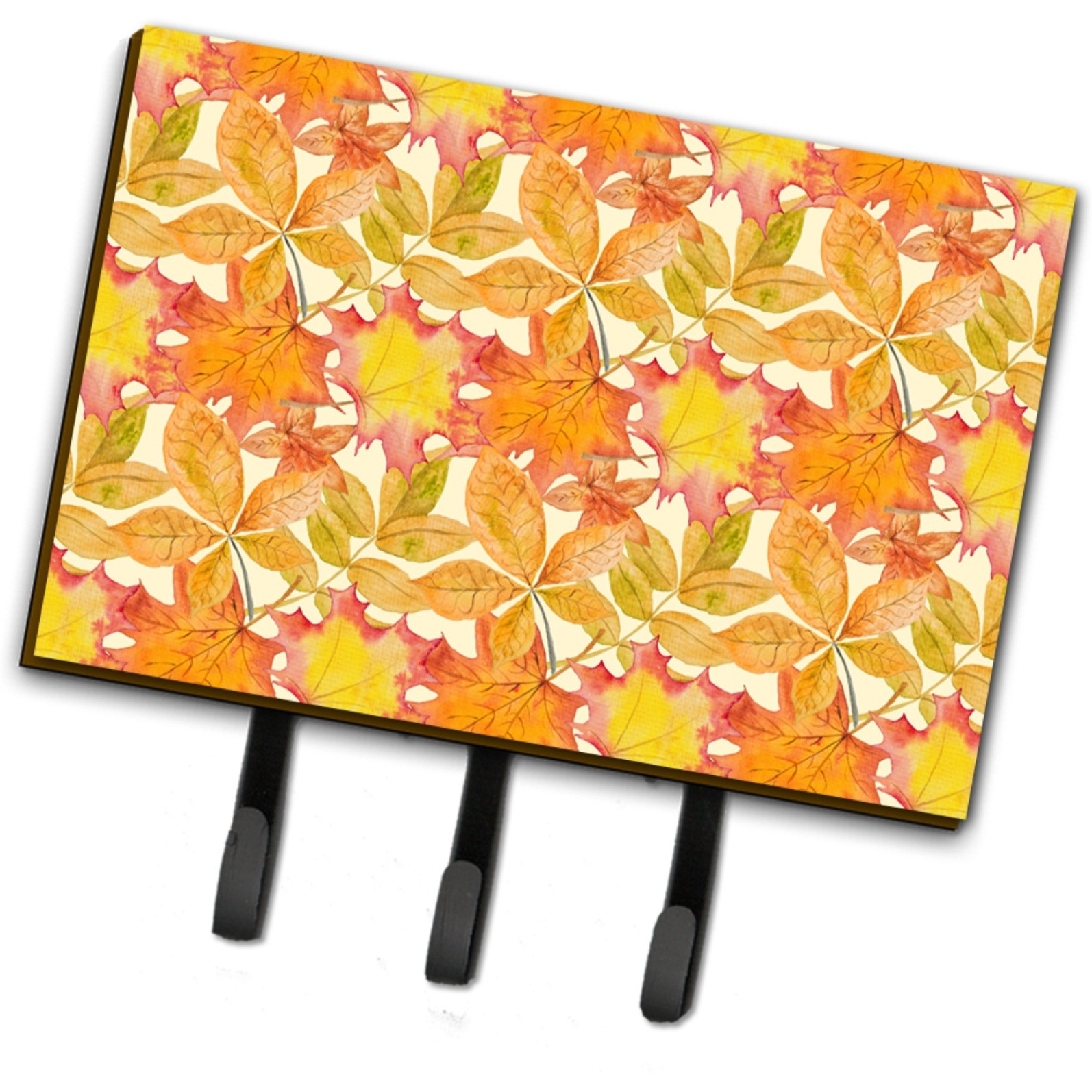 &quotCaroline's Treasures Fall Leaves Watercolor Wall Hook, Triple, Multicolor"