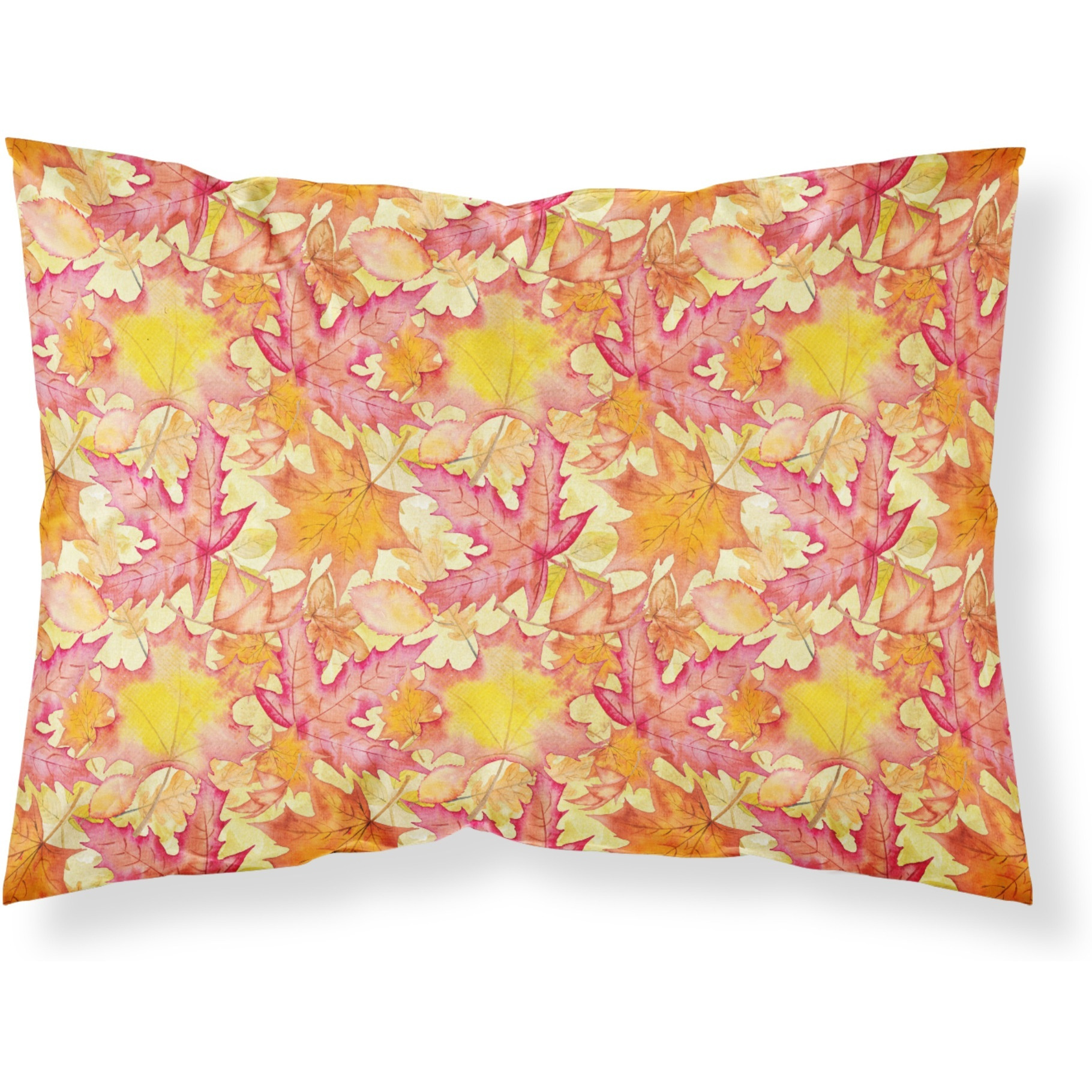 &quotCaroline's Treasures Fall Leaves Watercolor Red Pillowcase, Standard, Multicolor"