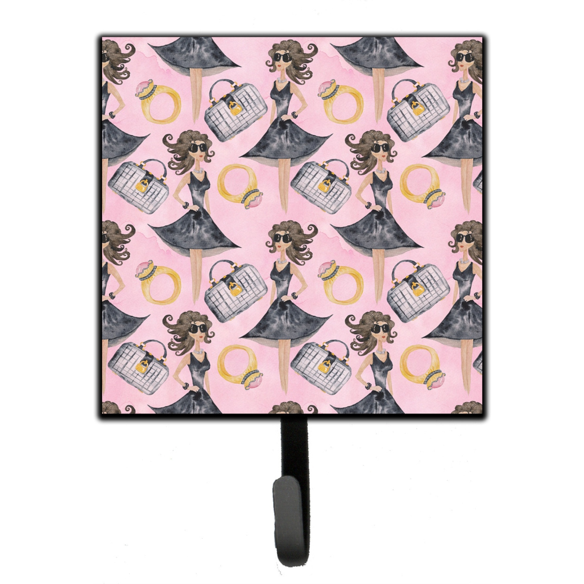 &quotCaroline's Treasures Watercolor Fashion Diva on Pink Wall Hook, Small, Multicolor"