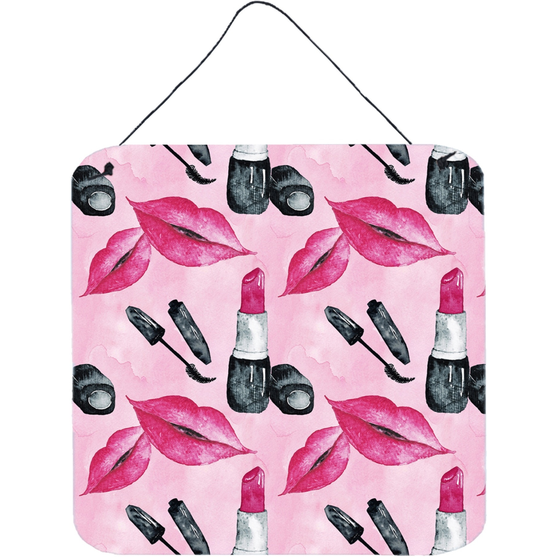 &quotCaroline's Treasures Watercolor Diva Lipstick Metal Print, 6"" H x 6"" W, Multicolor"