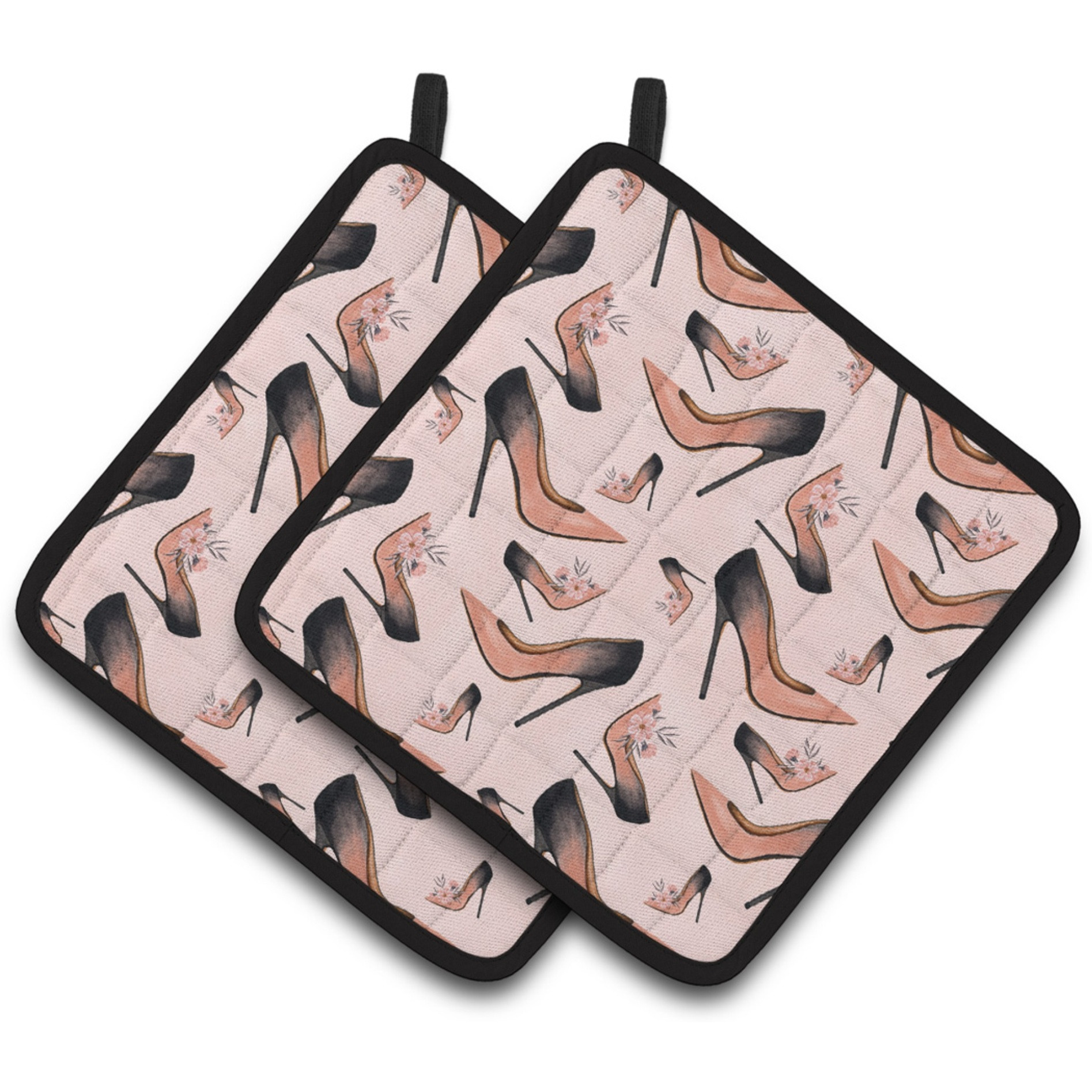 &quotCaroline's Treasures Watercolor Fashion Diva Shoes Decorated Pot Holder, 7.5"" x 7.5"", Multicolor"