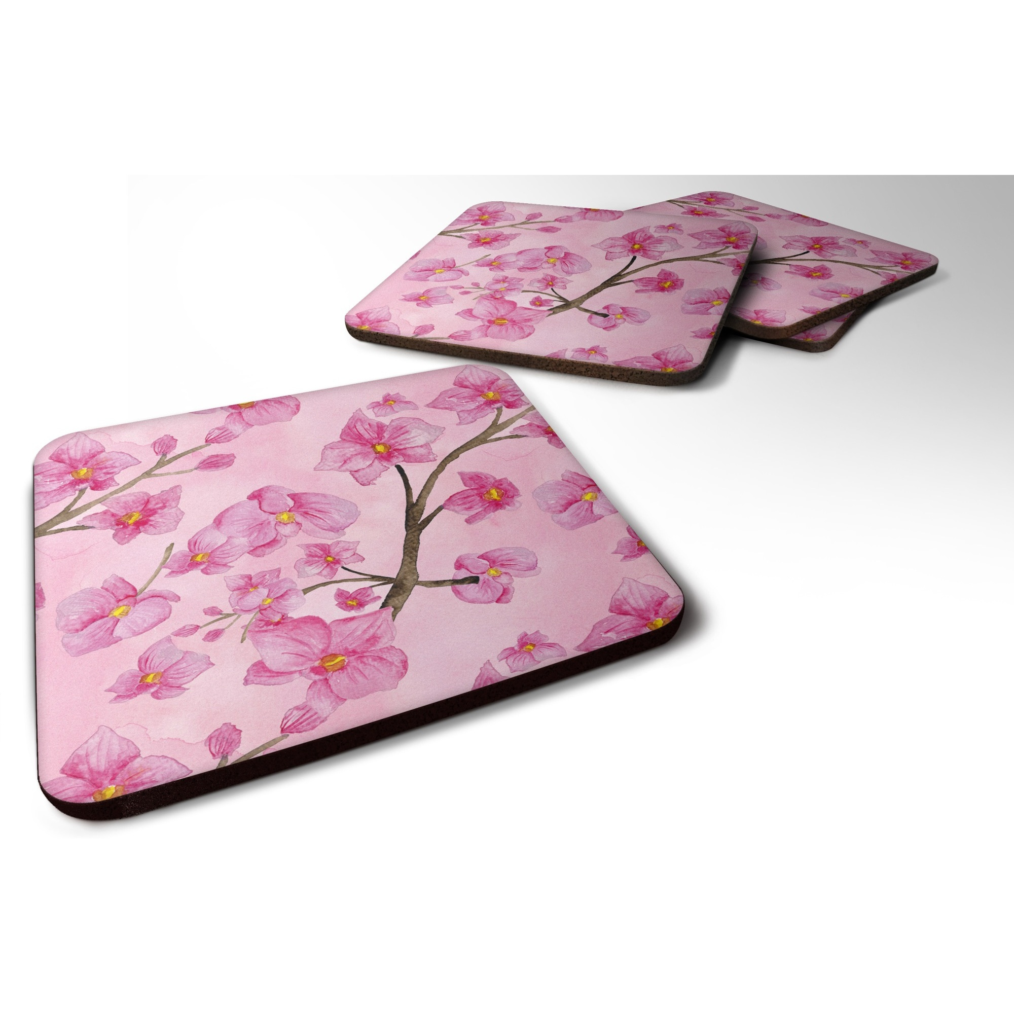 &quotCaroline's Treasures Watercolor Pink Flowers Decorative coasters, 3.5, Multicolor"
