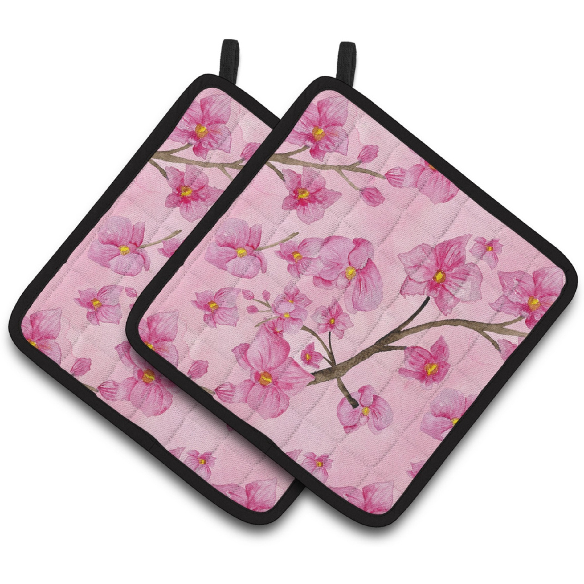 &quotCaroline's Treasures Watercolor Pink Flowers Decorated Pot Holder, 7.5"" x 7.5"", Multicolor"