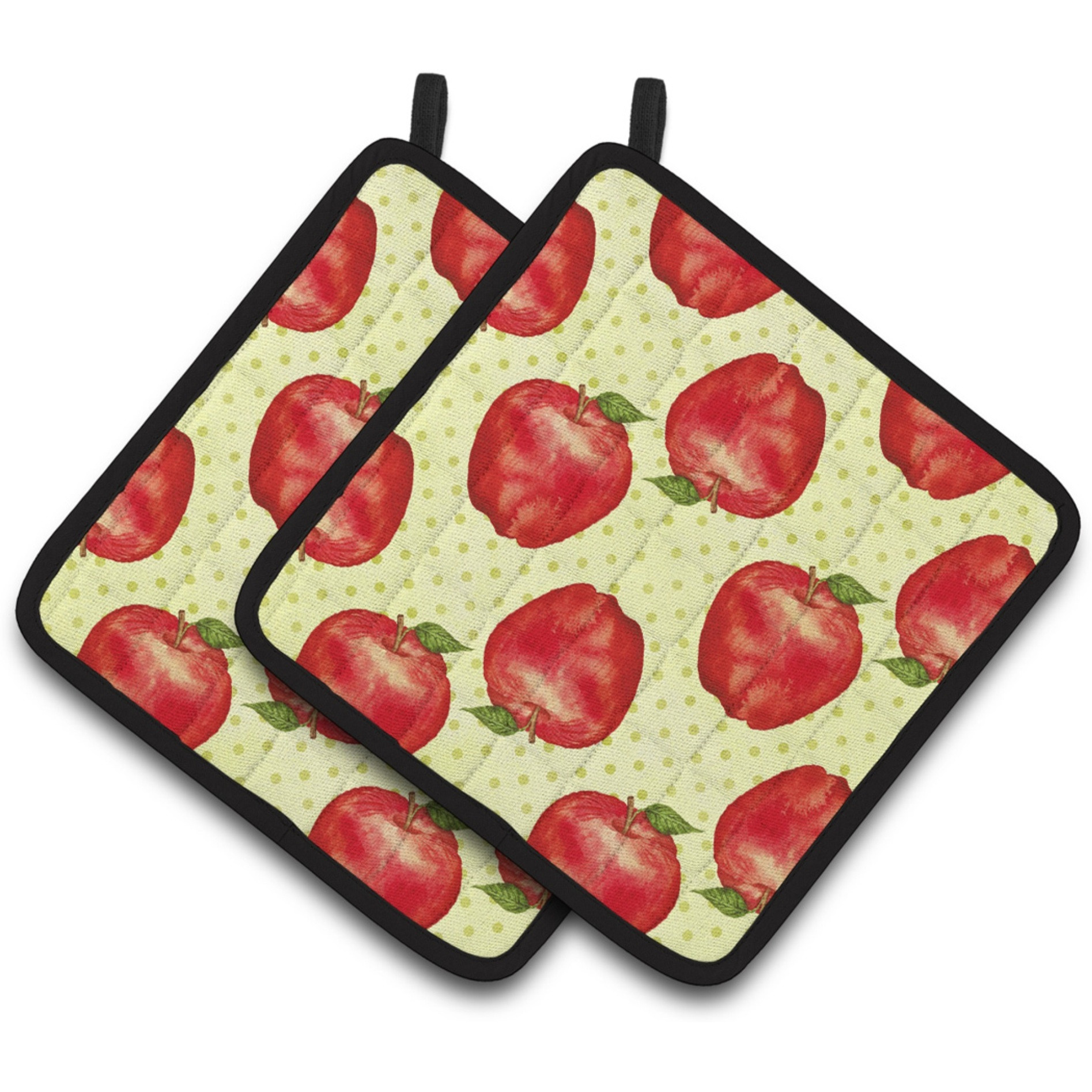 &quotCaroline's Treasures Watercolor Apples and Polka dots Decorated Pot Holder, 7.5"" x 7.5"", Multicolor"